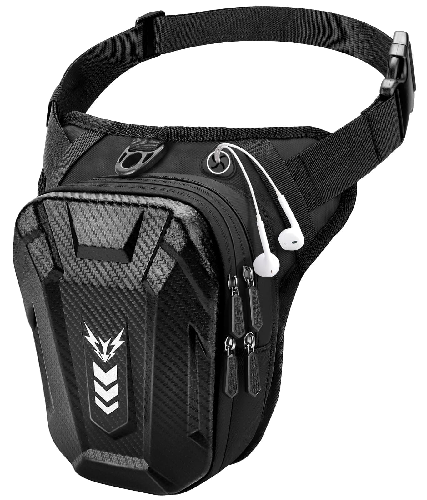 Drop Leg Bag, [Expandable Storage] Motorcycle Leg Bag, EVA Hardshell Durable Hiking Waist Pack, Reflective Strip & Adjustable Strap, Hip Pouch for Men Women Cycling Running Traveling