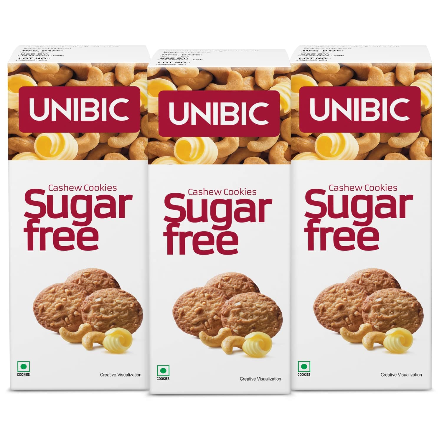 UNIBIC : Sugar Free Cashew, 75g (Pack of 3)