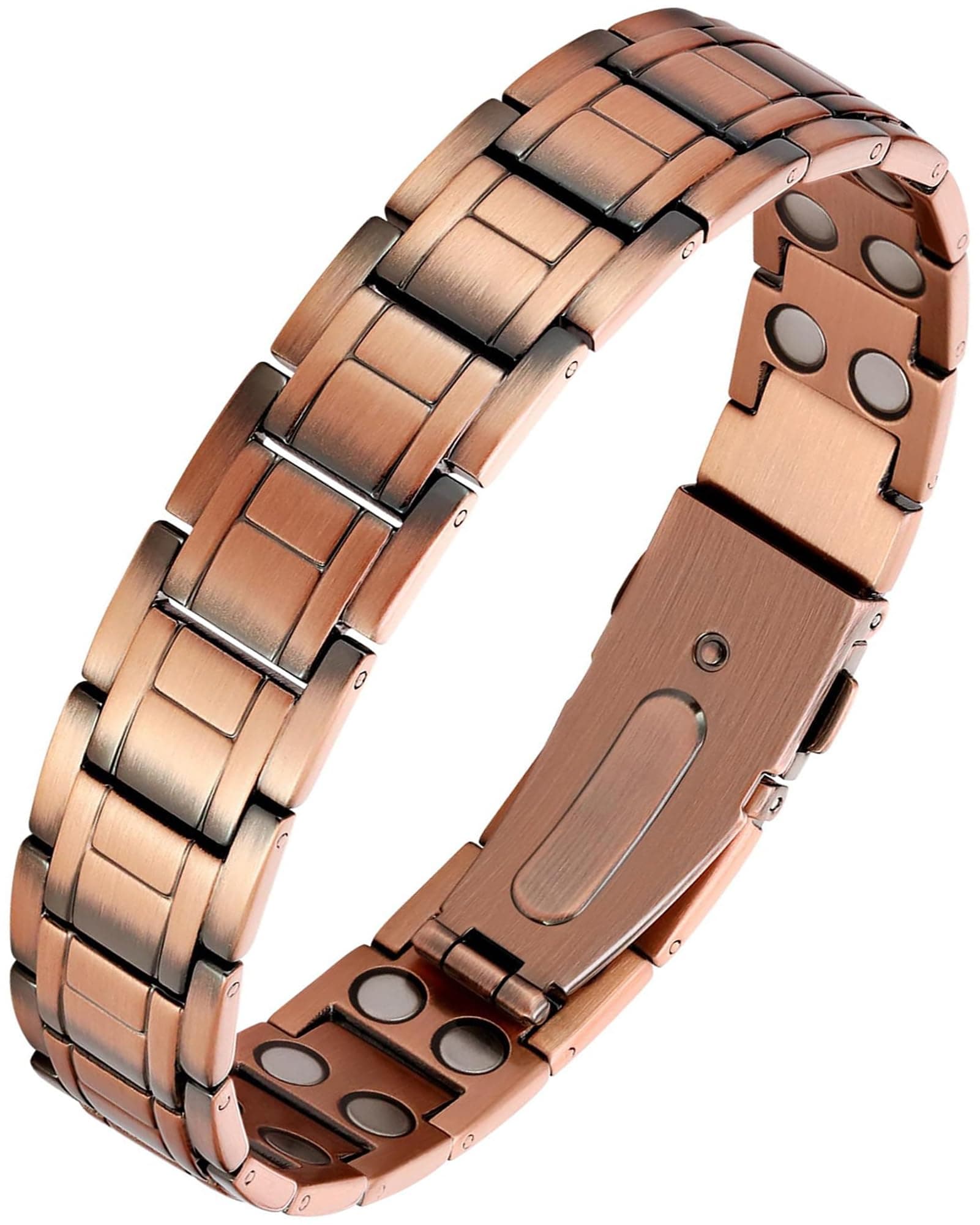 Feraco Copper Magnetic Therapy Bracelet for Men with 5X Strength Magnets,99.99% Pure Copper Therapy Bracelet with 5000 Gauss Magnets