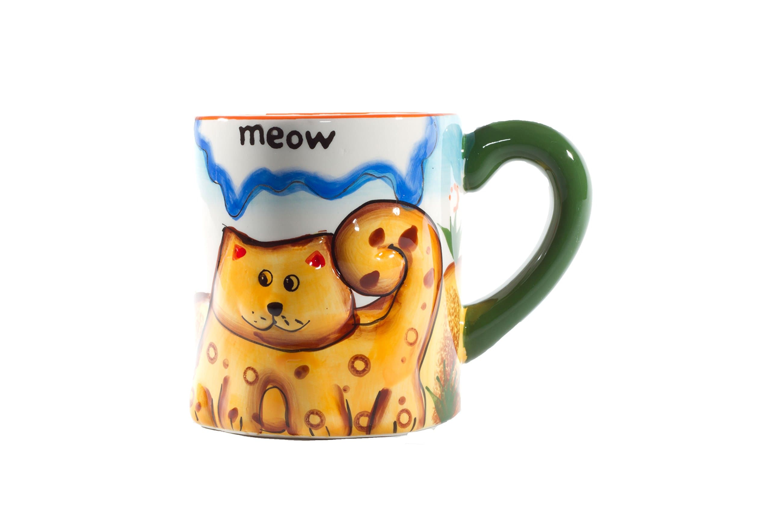 Brew Ha Ha Colorful Animal Coffee Mug. Cat makes "Meow!" sound when you pick it up. Great gift for coffee lovers.