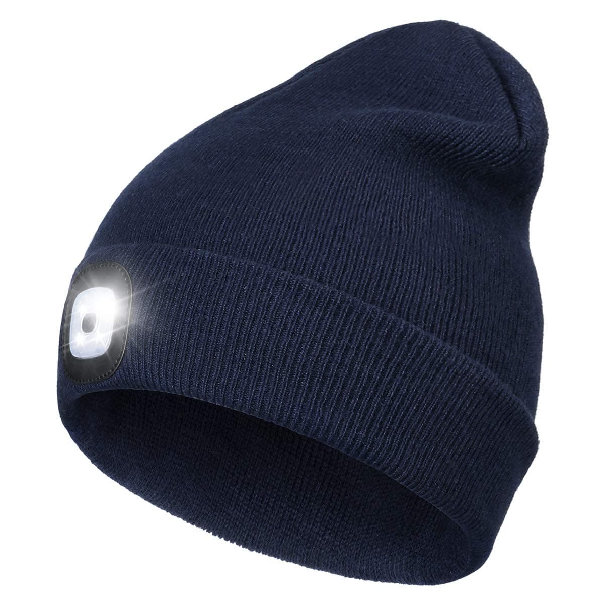 Rechargeable LED Lighted Beanie Hat, Perfect Dad Gifts in Christmas, Stocking Fillers Cap with Light Hands Free Head Torch Unisex Winter Warm Knit Beany…
