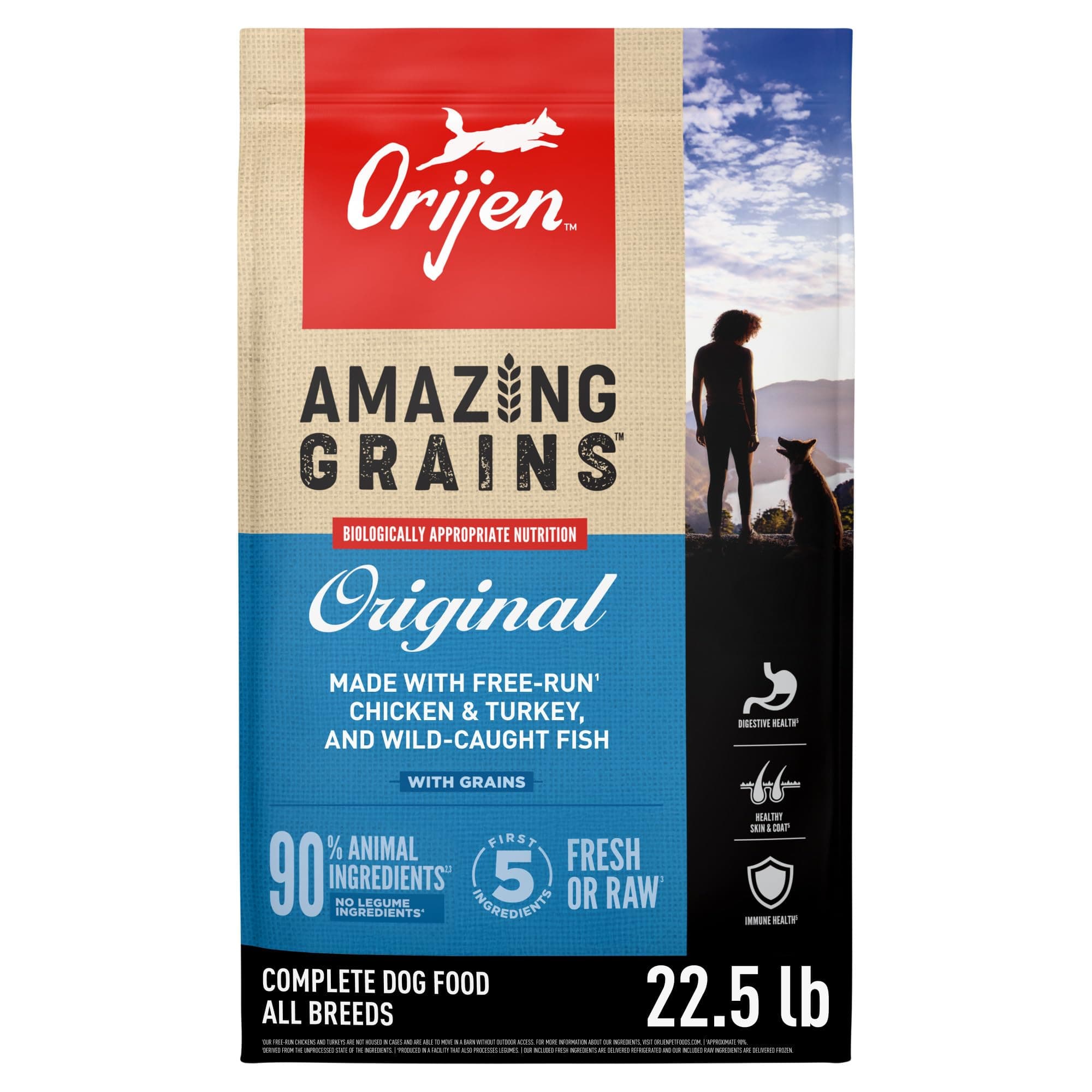 Amazing Grains High Protein Dry Dog Food Original Recipe 22.5lb Bag