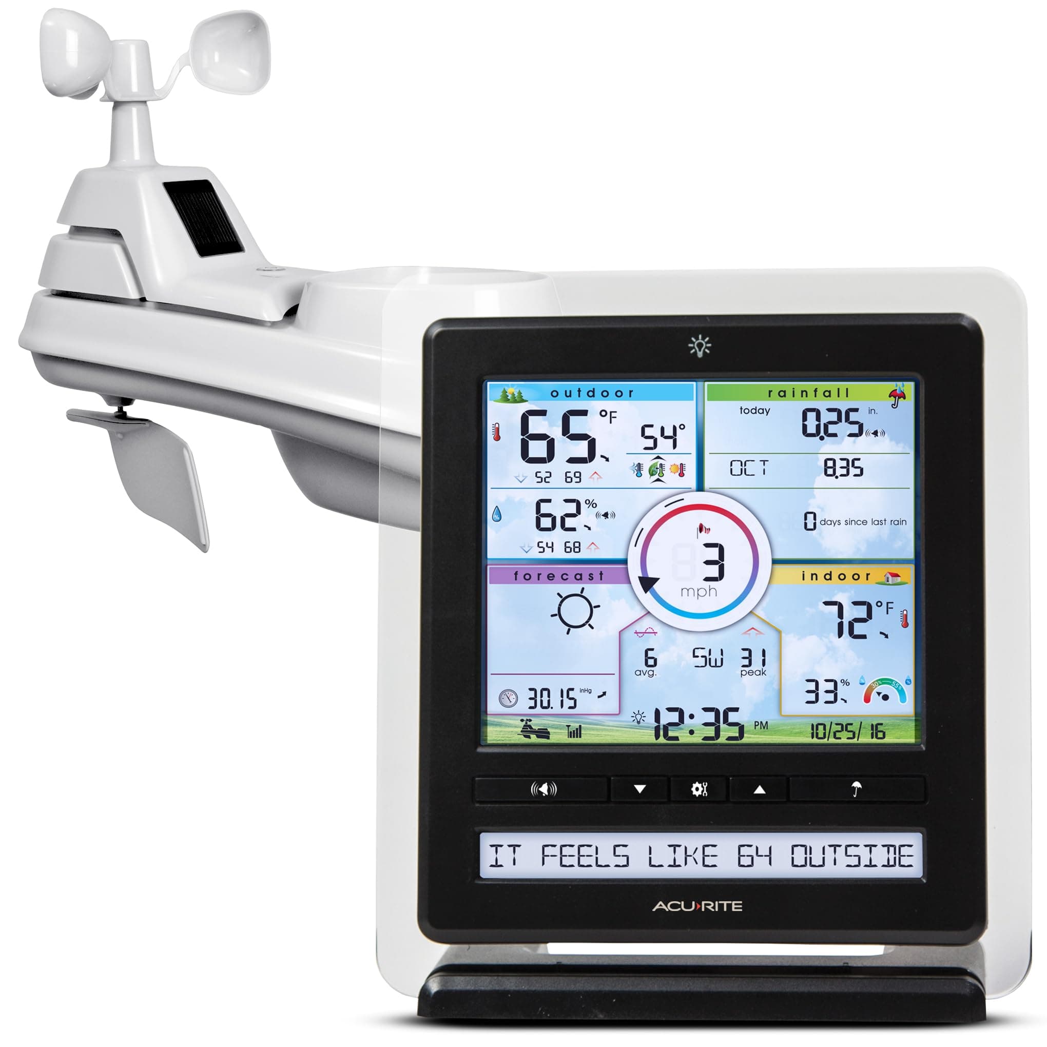 Iris (5-in-1) Wireless Indoor/Outdoor Weather Station with Color Display for Hyperlocal Weather Conditions (01536MCBA1)