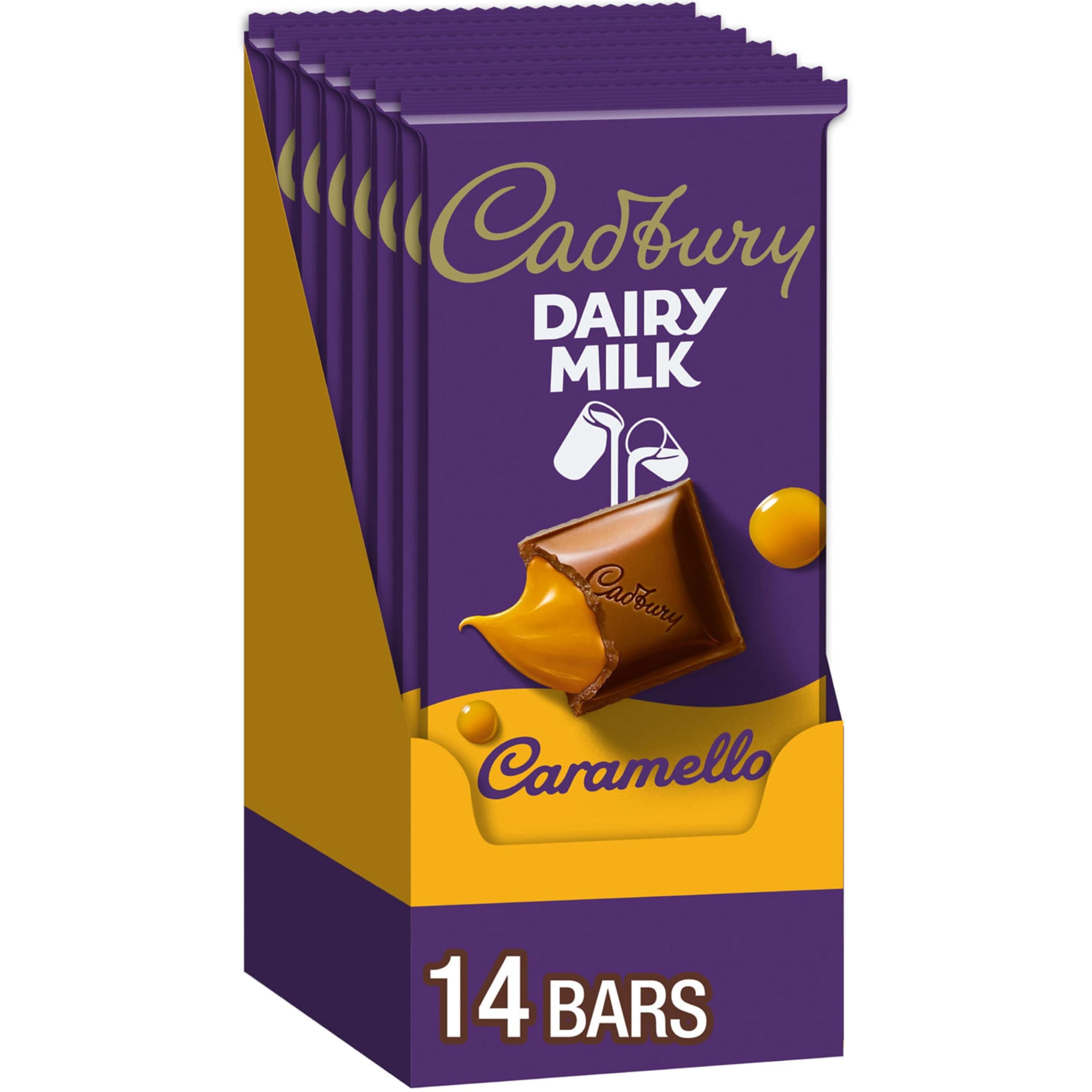 DAIRY MILK CARAMELLO Milk Chocolate Candy Bars, 4 oz (14 Count)