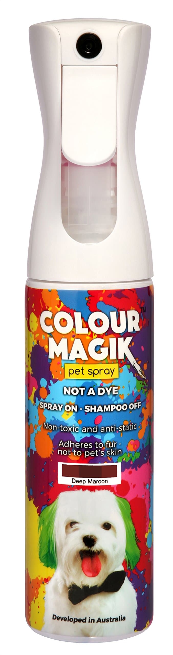 Petway Pet Paint Spray for Dogs 280 Ml – Color Safe Temporary Dog Hair Color Spray - Non Toxic, Eco Friendly, Propellant Free Dog Paint Petcare (Deep Maroon)