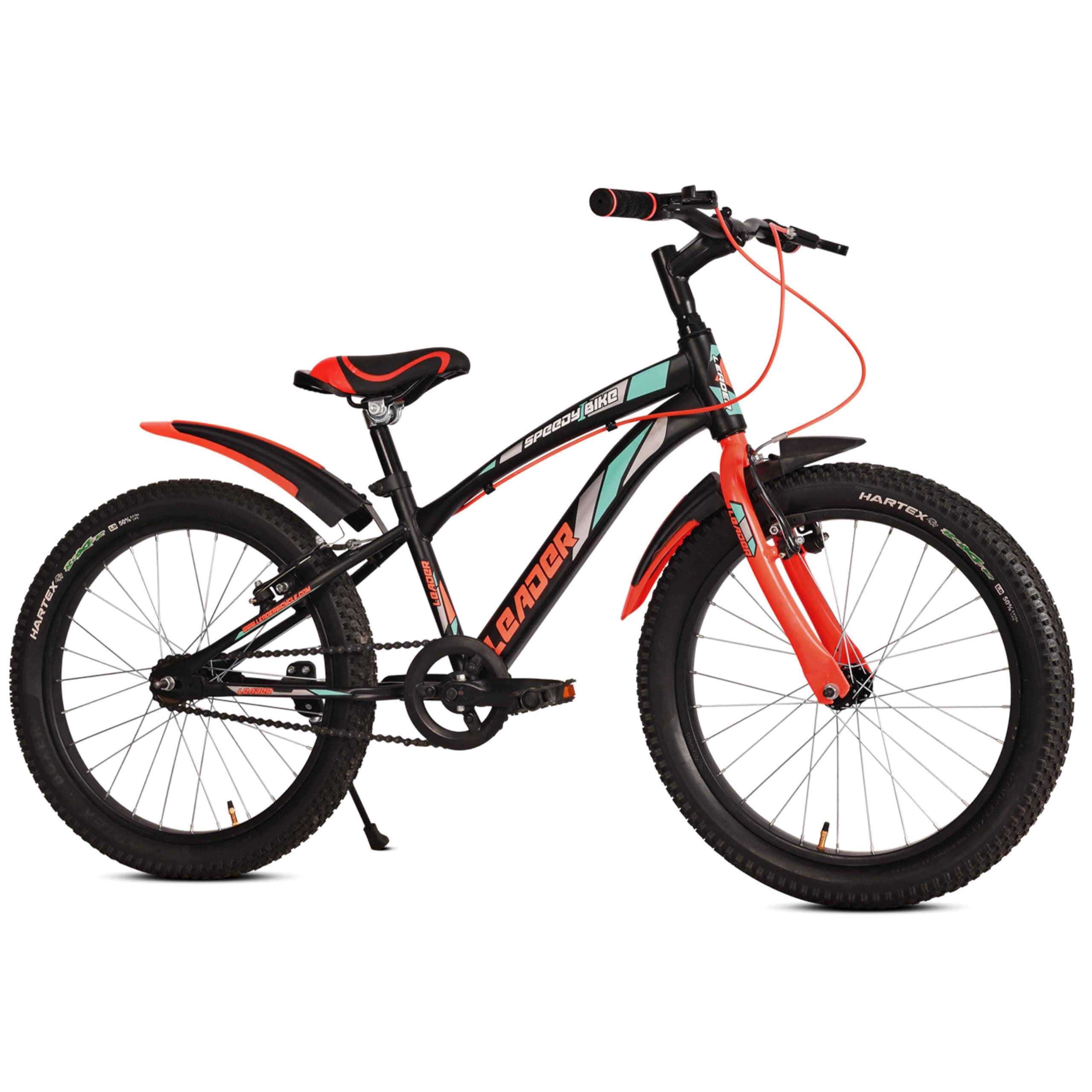 Leader Speedy Bike 20T Kids Cycle for Age 6 to 9 Years (Black/Orange) | Frame Size 12 inches| Unisex Cycle | Rigid,Kids Bike,Black-Orange,Girls,Rigid,12 inches