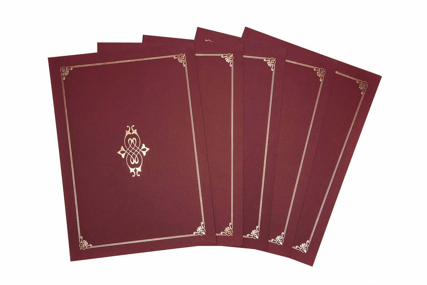 Linen Finish Heavyweight Card/Certificate Covers/Pack of 5 (Burgundy)