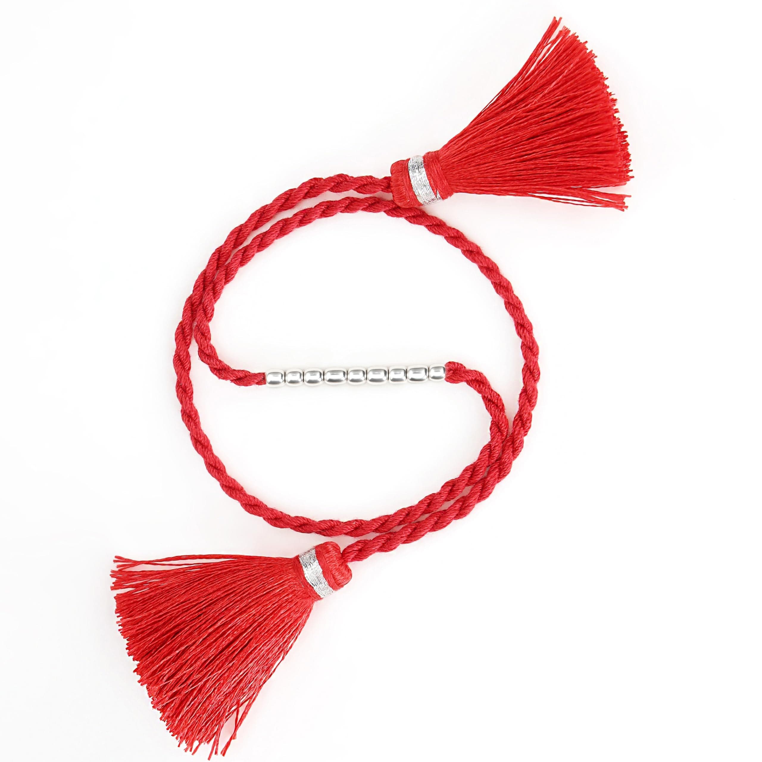 ZAVYA 925 Sterling Silver Designer Interlocked Beads Rhodium Plated Rakhi for Men