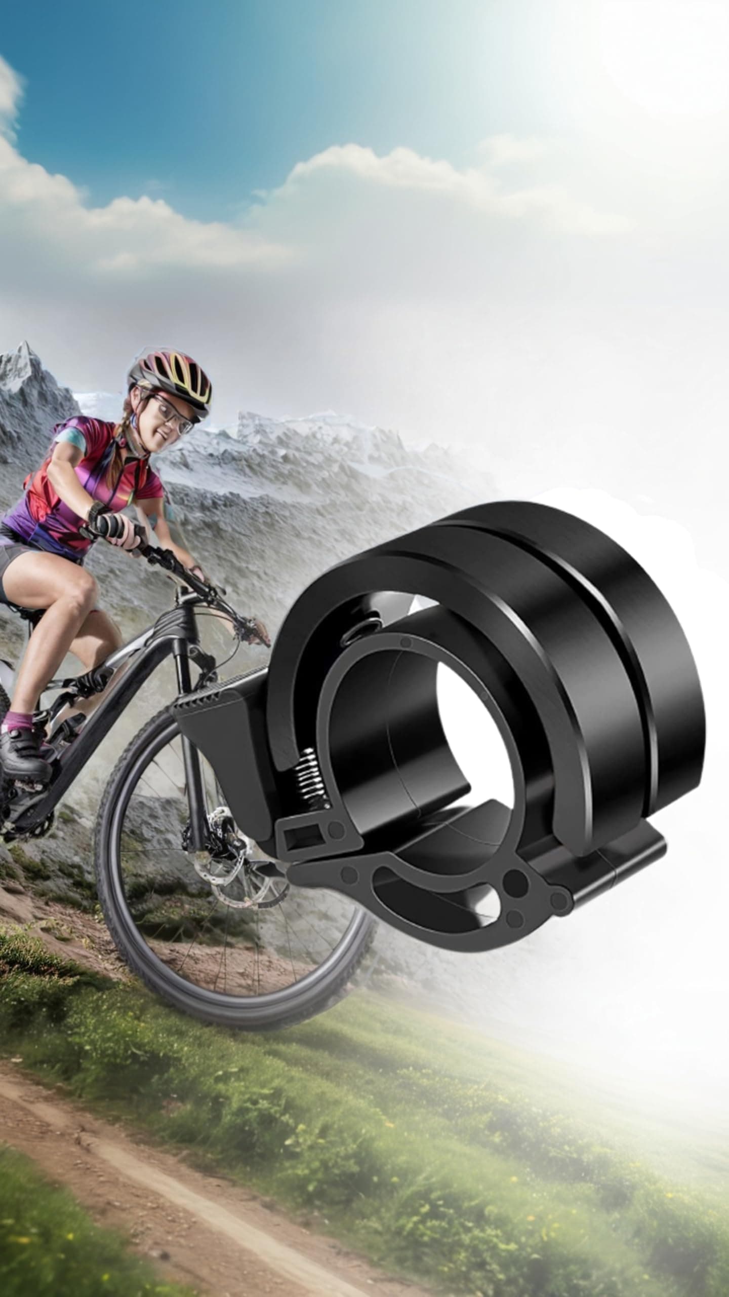 Sweet seven Double Aluminum Bicycle Bell with Loud, Bicycle Bell , Clear Sound for 21mm-22mm Handlebars on Mountain Bikes and Road Bikes, for Adults and Children