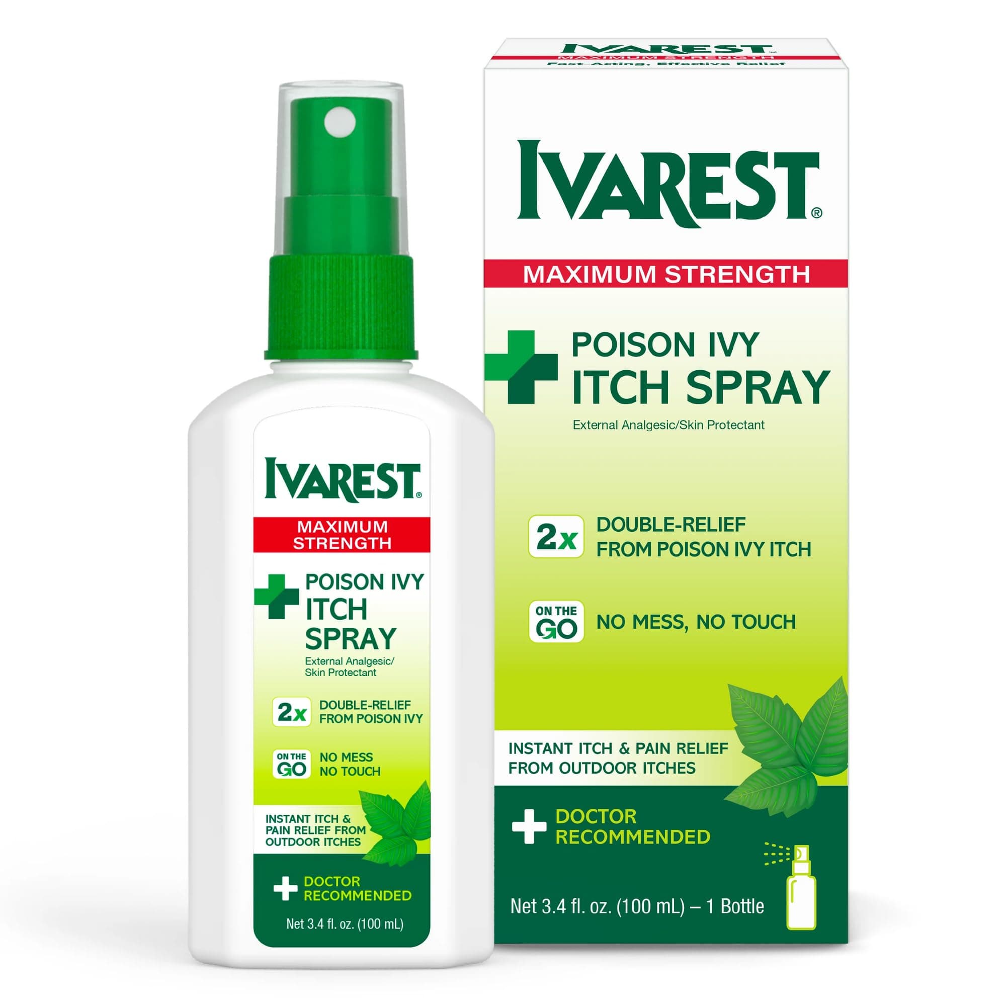 Ivarest Poison Ivy Itch Spray, Maximum Strength Poison Ivy Relief, Treatment, Poison Oak, Poison Sumac, Insect Bite Itch Relief, Fast Itch Relief, 3.4 Fl Oz