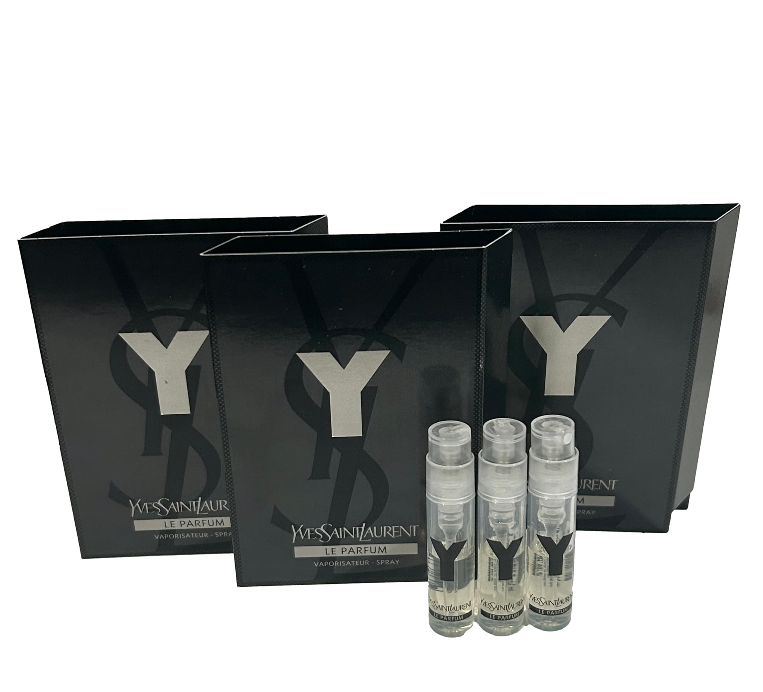 YSL Y Men Sample Perfume LE PARFUM Spray Trial Size Partially Filled Vials 1.2 ml / 0.04 fl oz (set of 3)