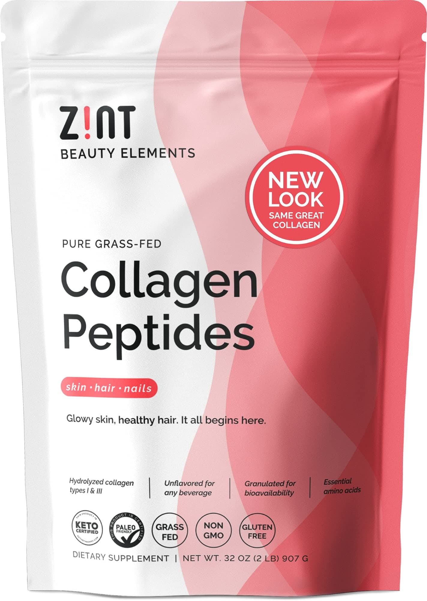 - Collagen Peptides Powder (32 oz) | Grass-Fed, Hydrolyzed Type I & III | Supports Skin, Hair, Joints & Gut Health | Rich in Key Amino Acids | Paleo-Friendly, Keto, Non-GMO, Unflavored