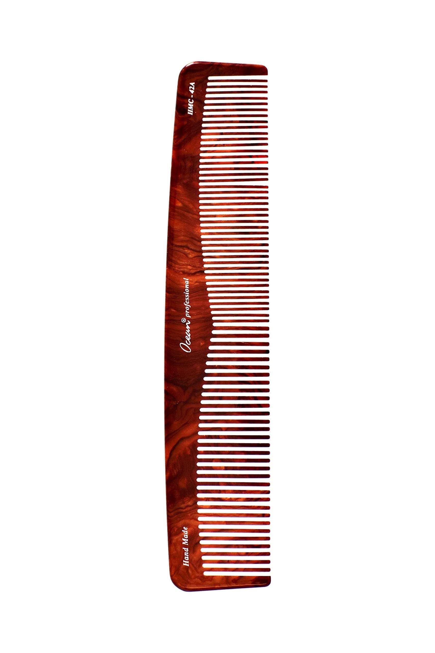 Ocean Professional HMC 042A 9-Inch Family Comb – Handmade Dual-Tooth Cellulose Acetate Comb with Fine & Wide Teeth – Anti-Static, Scalp-Friendly & Durable – 213 mm x 44 mm – Daily Hair Grooming Tool