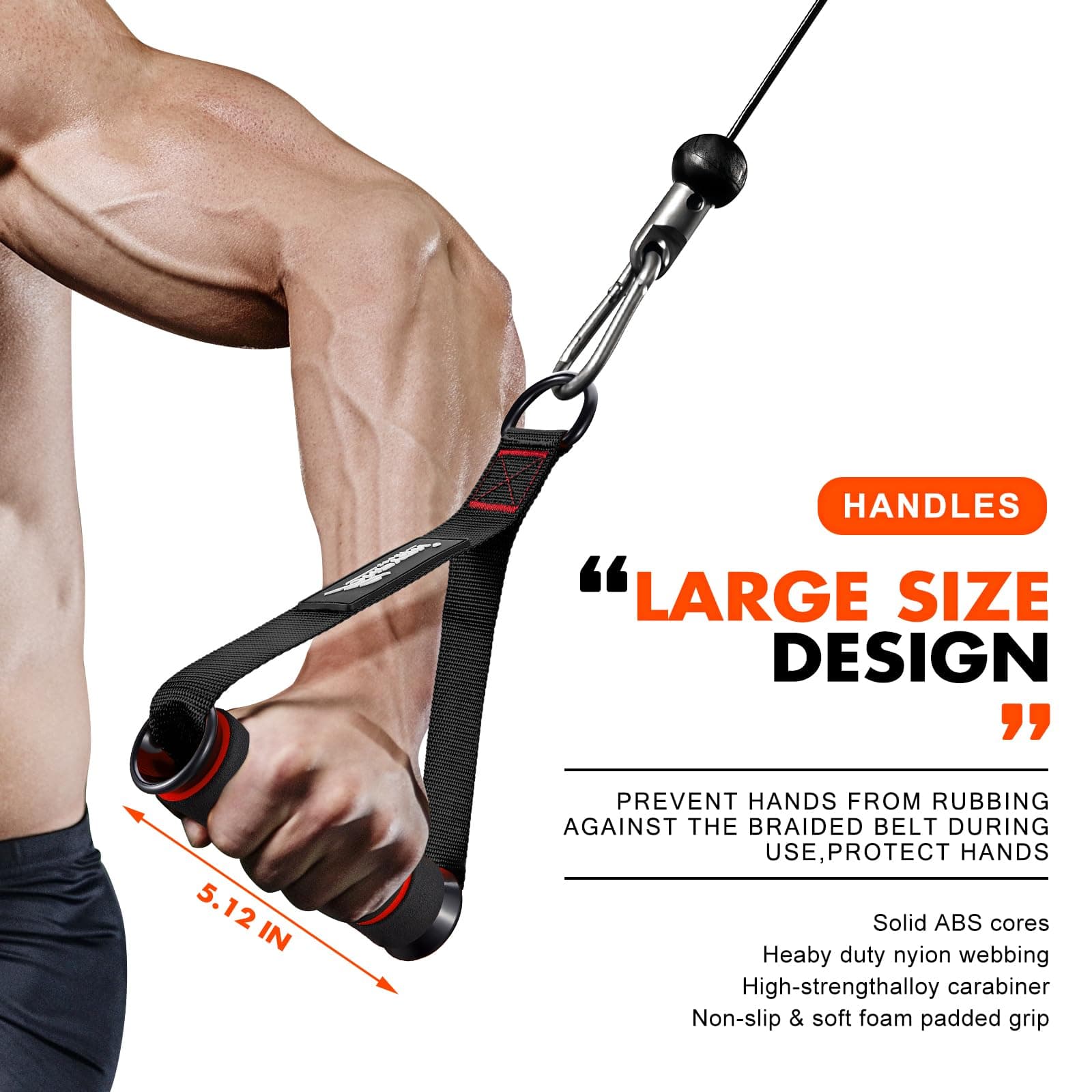 HPYGN Exercise Handle, Replacement Fitness Equipment for Pilates, Yoga, Strength Trainer, Pull Down Home Gym Red, Grey, Blue Working Out Handle