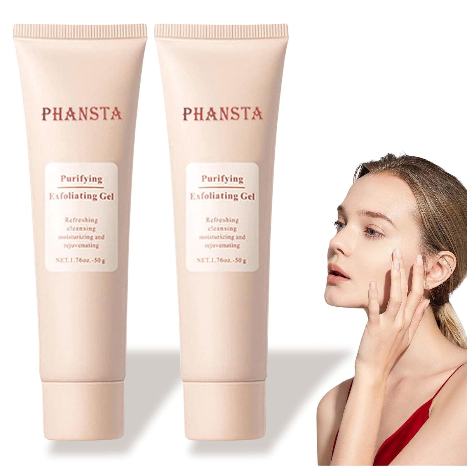 2PCS Purifying Exfoliating Gel, Exfoliating Gel, Purifying exfoliating Moisturizing gel, Gentle Exfoliat-ing Scrub for Face, Facial Purify-ing exfoliator Cleanser