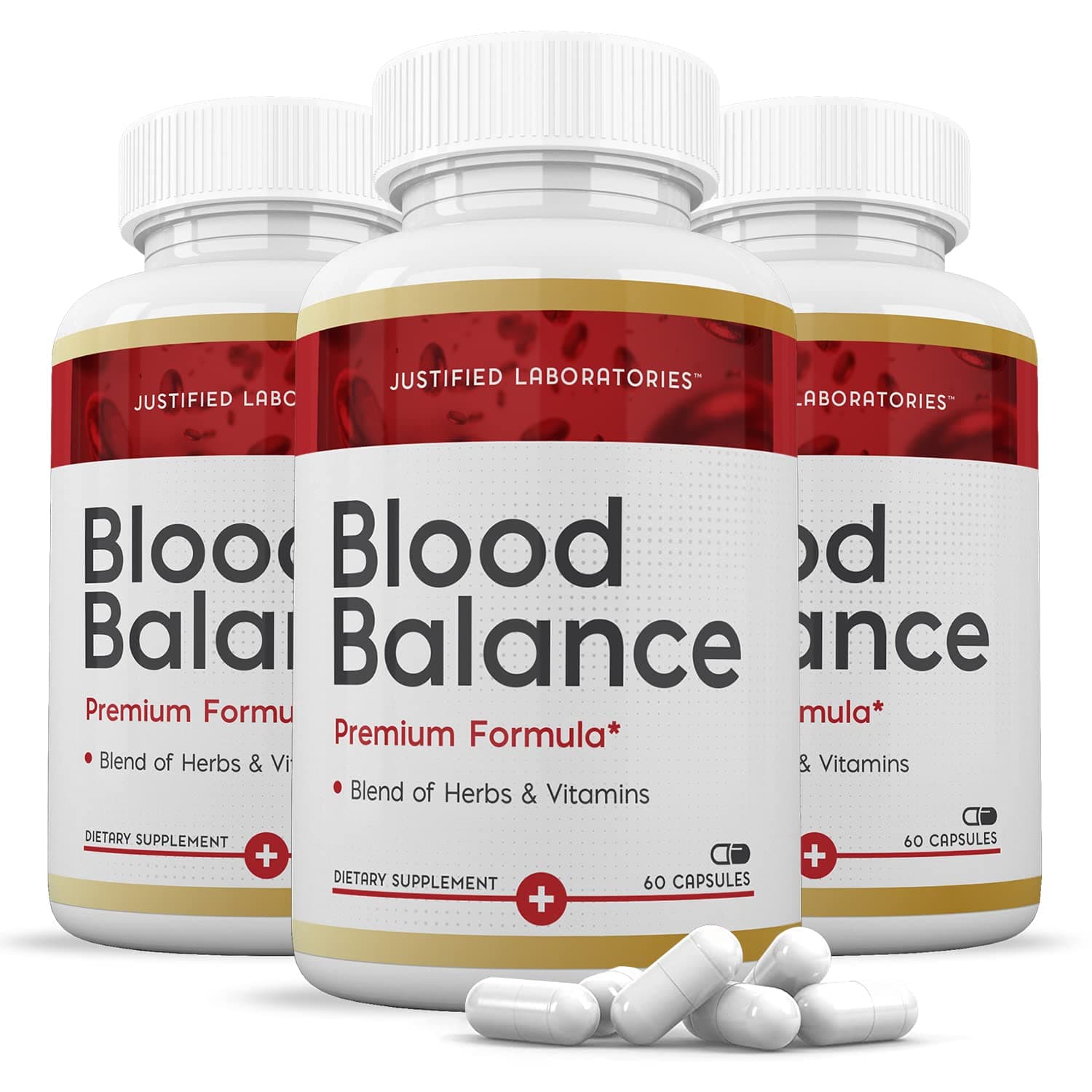 Justified Laboratories (3 Pack) Blood Balance Advanced Formula 620MG Formula All Natural Cardiovascular Support Supplement Pills 180 Capsules