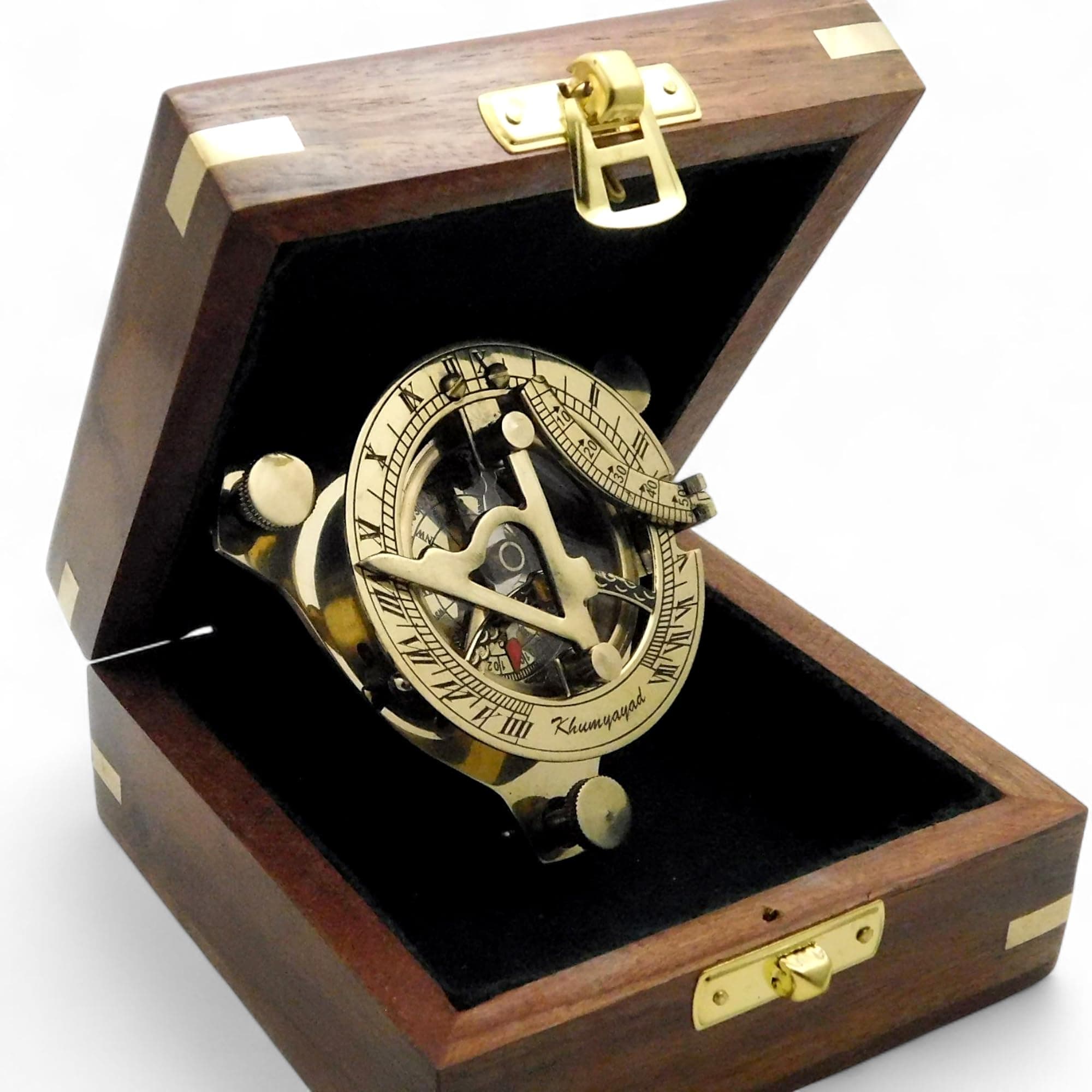 7.6cm Brass compass sundial maritime nautical vintage antique nautical sundial compass