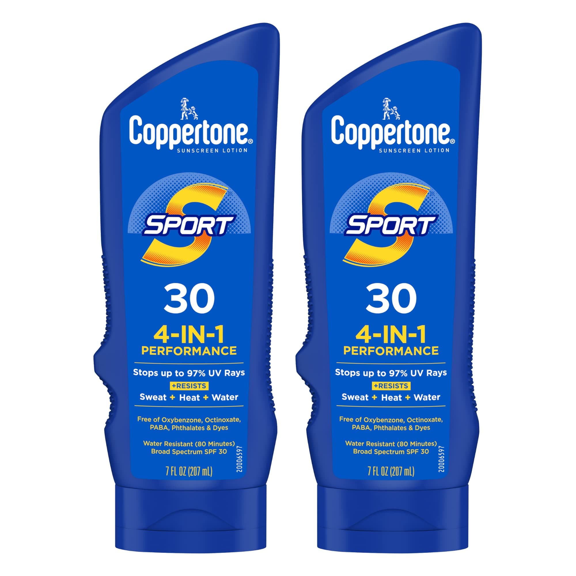 Sport Sunscreen Lotion SPF 30, Sweat, Heat and Water Resistant Sunblock, Lightweight, Oxybenzone Free, Sunscreen Twin Pack, 7 Fl Oz Bottle, Pack of 2