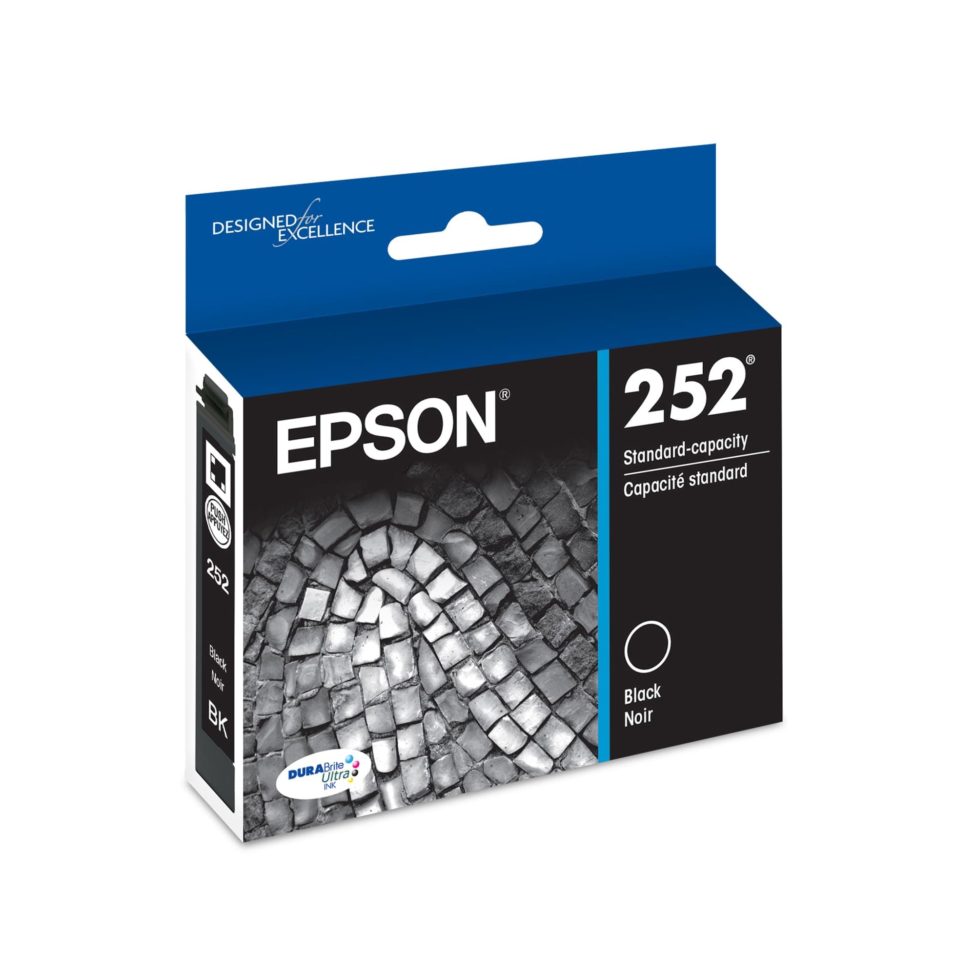 EPSON 252 DURABrite Ultra Ink Standard Capacity Black Cartridge (T252120-S) Works with WorkForce WF-3620, 3640, 7110, 7610, 7620, 7710, 7720, 7210