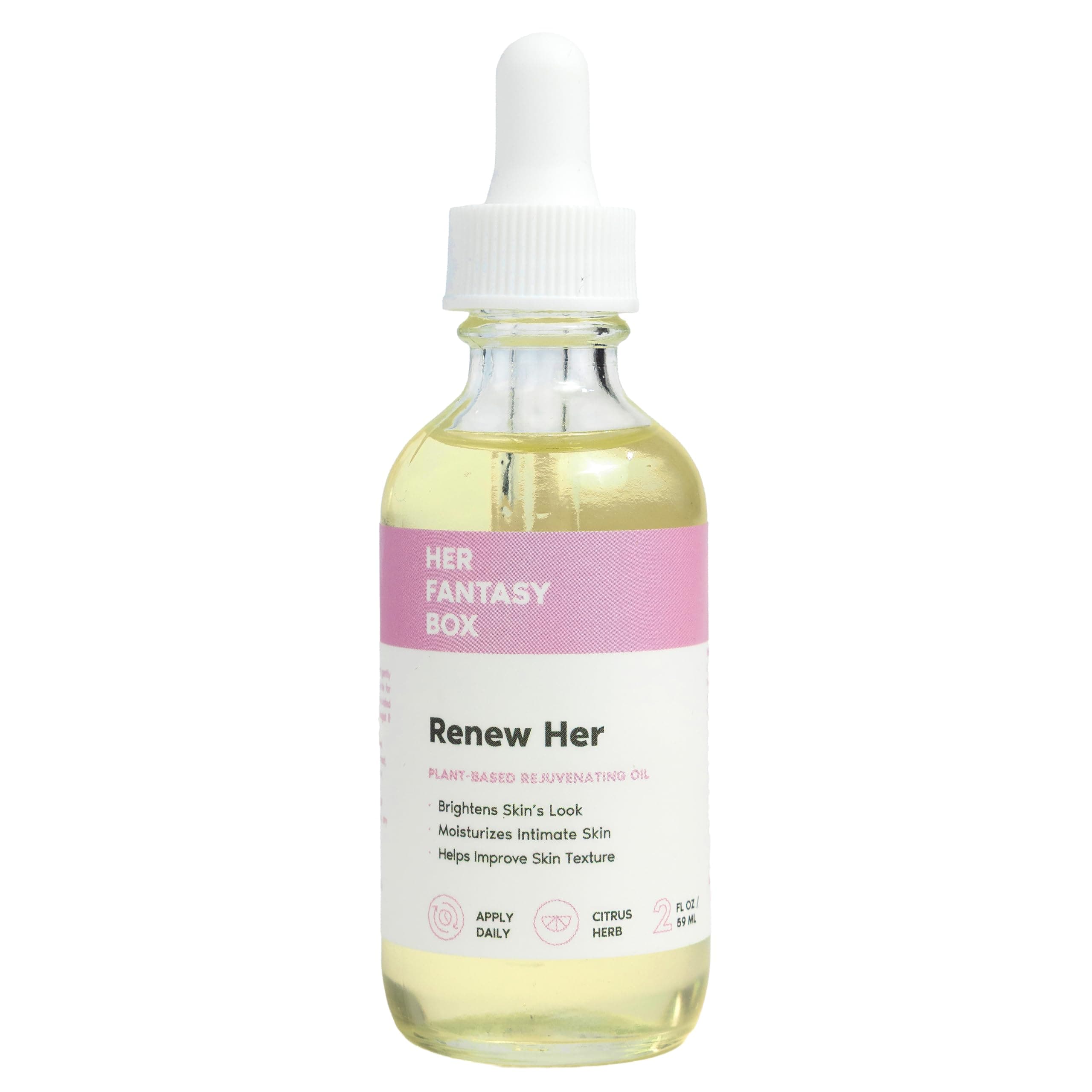 Her Fantasy Box Renew Her | Natural Rejuvenating Yoni Oil for Dark Spots, Ingrown Hair, and Skin Brightening - Nourishing, Moisturizing Formula for All Skin Types