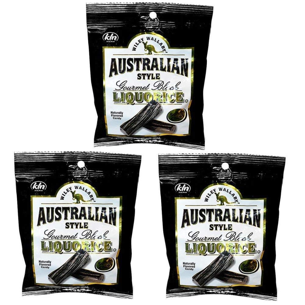 WILEY WALLABY Australian Style Black Licorice - Australian Style - 4 oz, 3 Pack