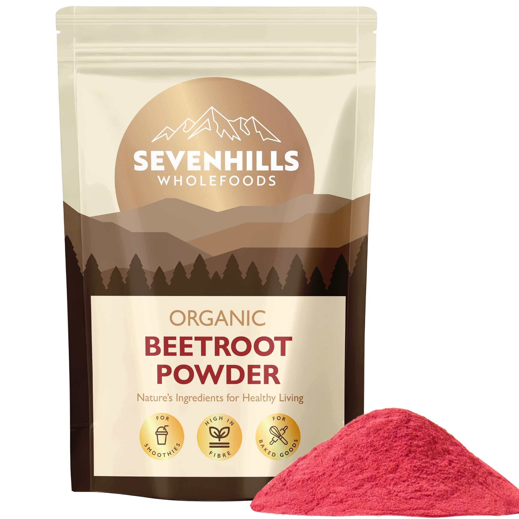 Sevenhills Wholefoods Organic Beetroot Powder 500g - Natural Food Colouring - Superfood - Vegan, Kosher, Non-GMO