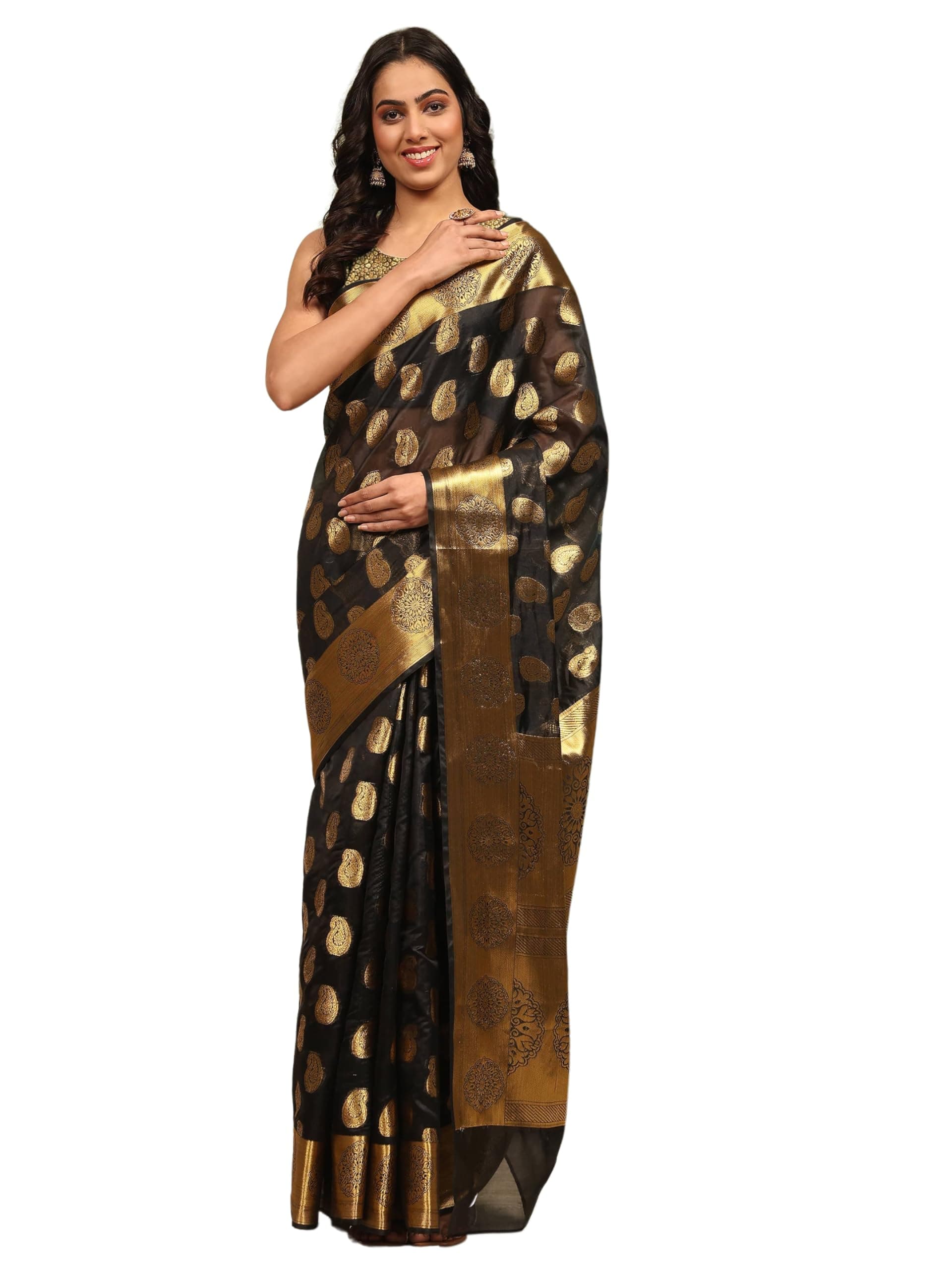 Silk ZoneWomen's Kanchipuram Silk Saree With blouse piece