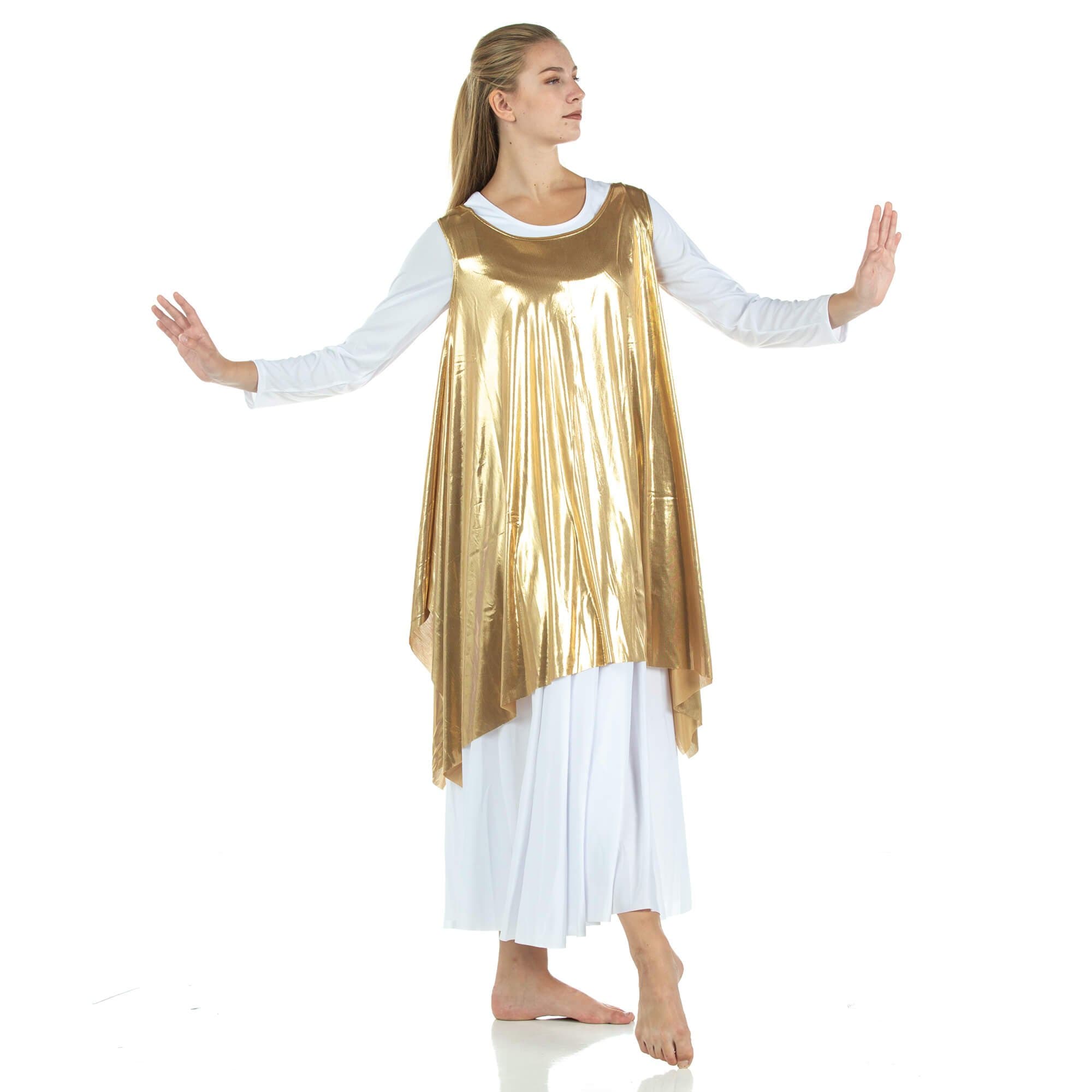 Danzcue Womens Celebration of Spirit Dance Drapey Tunic Tank Pullover