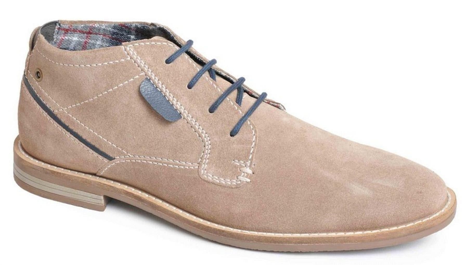 Cafe Moda Mens Leather Suede Lace up Desert Smart Casual Ankle Boots Shoes Size 7-12