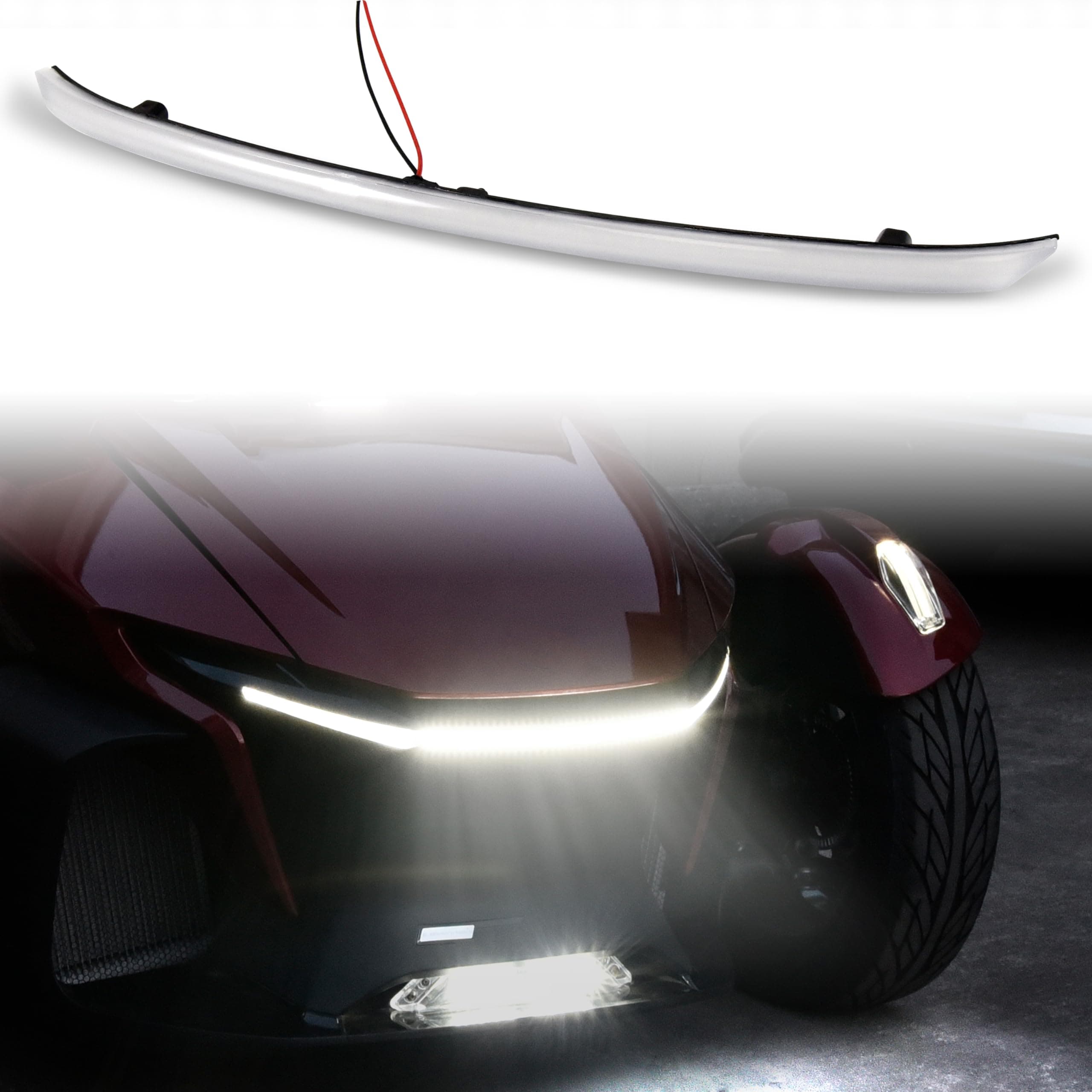 SAUTVS LED Center Accent Light Kit for Can-Am Spyder RT, Front LED Auxiliary Driving Light Daytime Running Light DRL for Can Am Spyder RT 2020-2025 Accessories