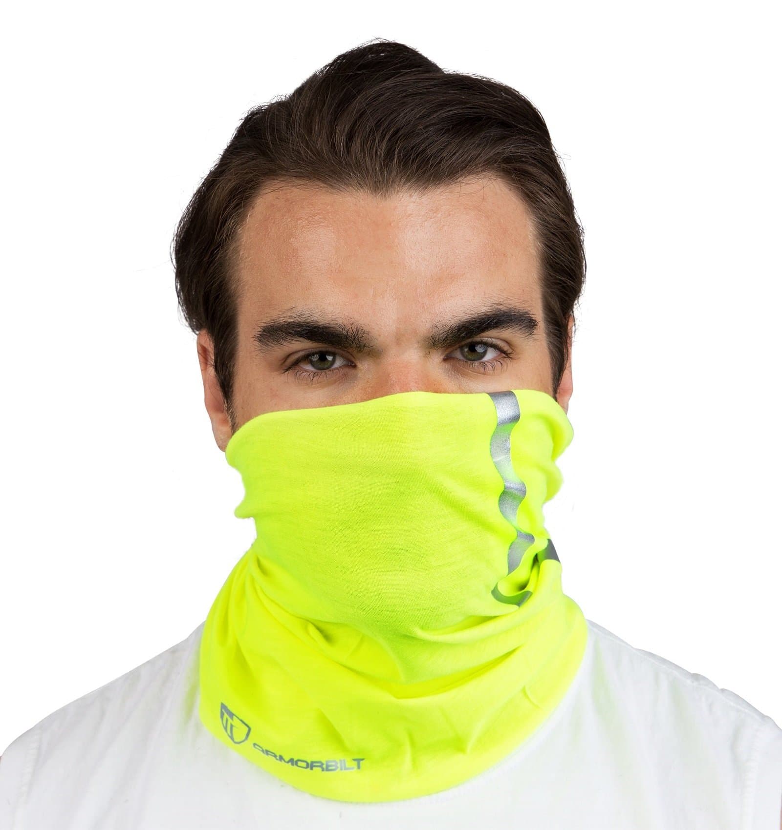 High Visibility Reflective Safety Face Clothing - Neck Gaiter, Bandana Dust Mask, Sun Shade Shield, Headwear (YELLOW) (1)