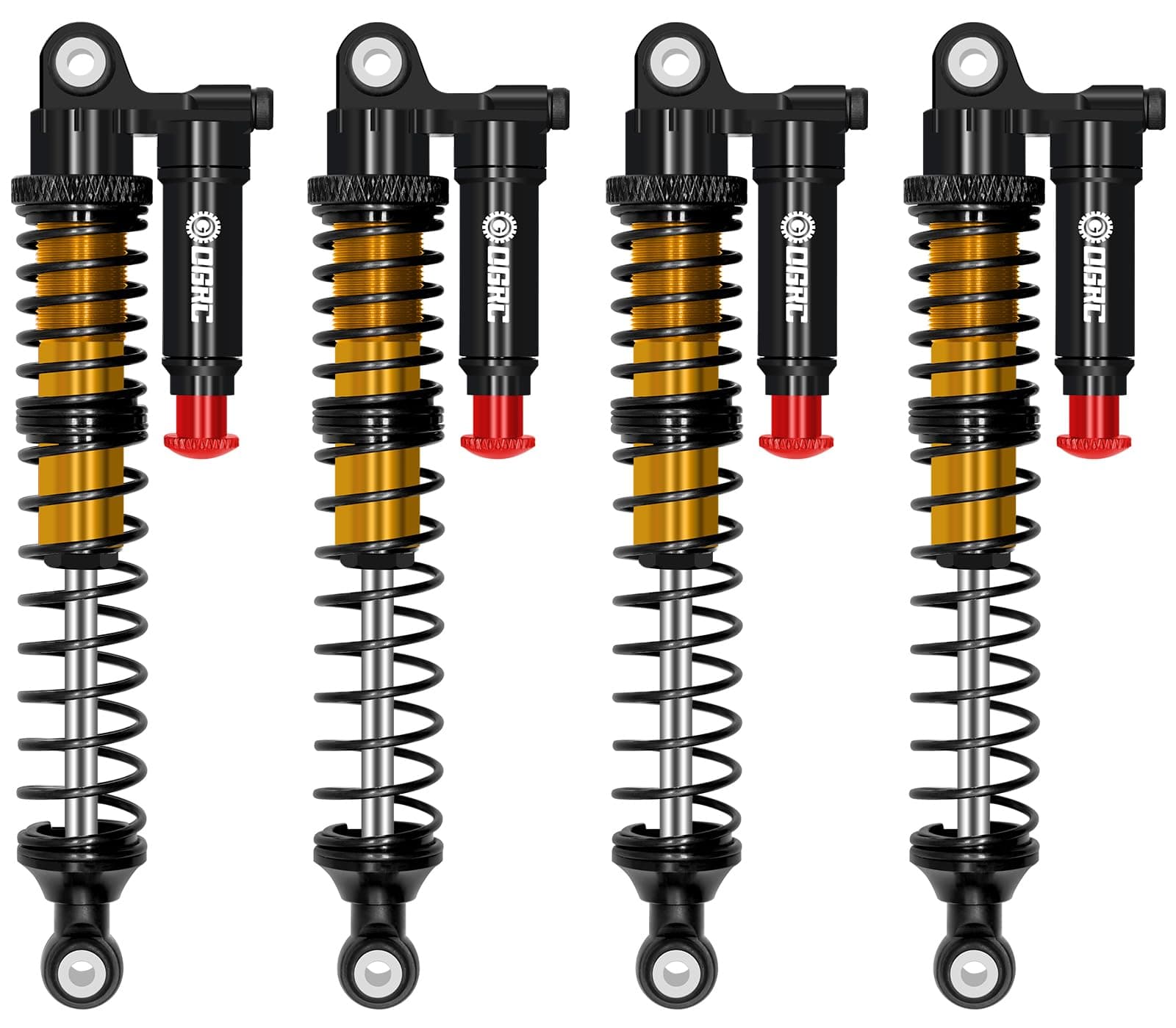 OGRC 100mm Aluminum Adjustable Piggyback Shock Absorber RC Damper for Axial SCX10 TRX4 TRX6 D90 1/10 RC Crawler Upgrade Parts (Gold)