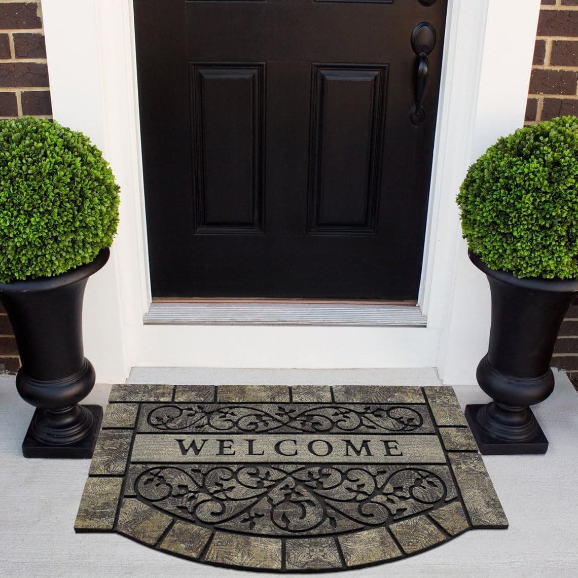 Thick Welcome Mats Outdoor, 24 * 36" Large Front Door Mat Entrance, Durable Welcome Mat for Front Door, Heavy Duty No Slip Rubber Outdoor Mats for Home Entrance