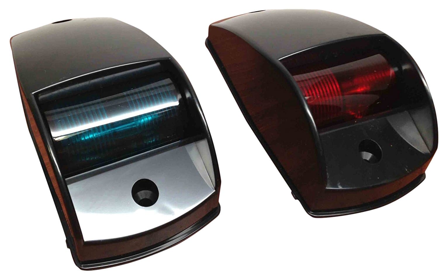 MARINE BOAT PAIR OF NAVIGATION LIGHT RED AND GREEN SIDE MOUNT FESTOON BULB