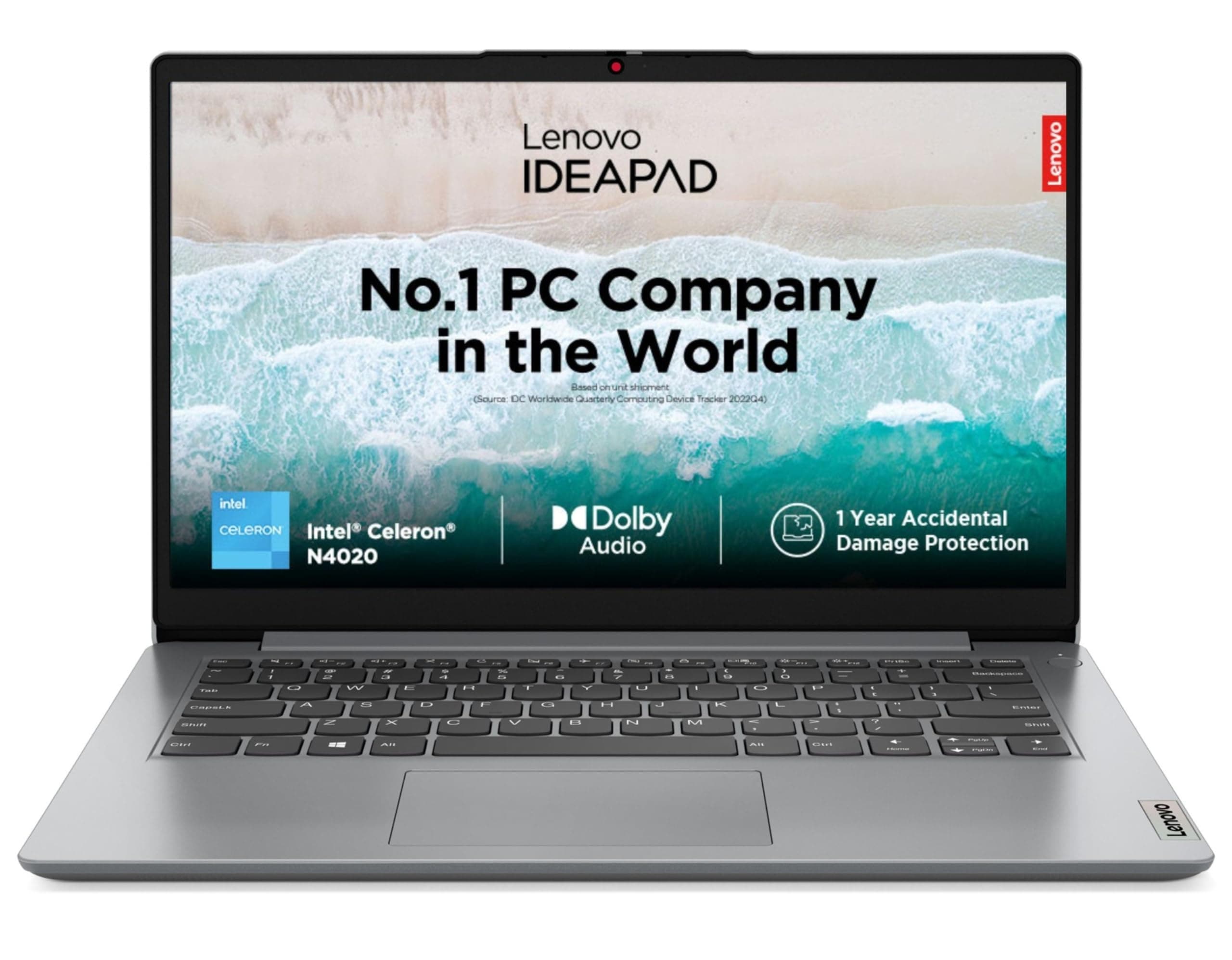 IdeaPad Slim 1, Intel Core Celeron N4020, 8GB RAM, 512GB SSD, HD, 14", Windows 11 Home, MS Office 21, Cloud Grey, 1.3Kg, 82V6009LIN, 1Yr Warranty, Thin and Light Laptop