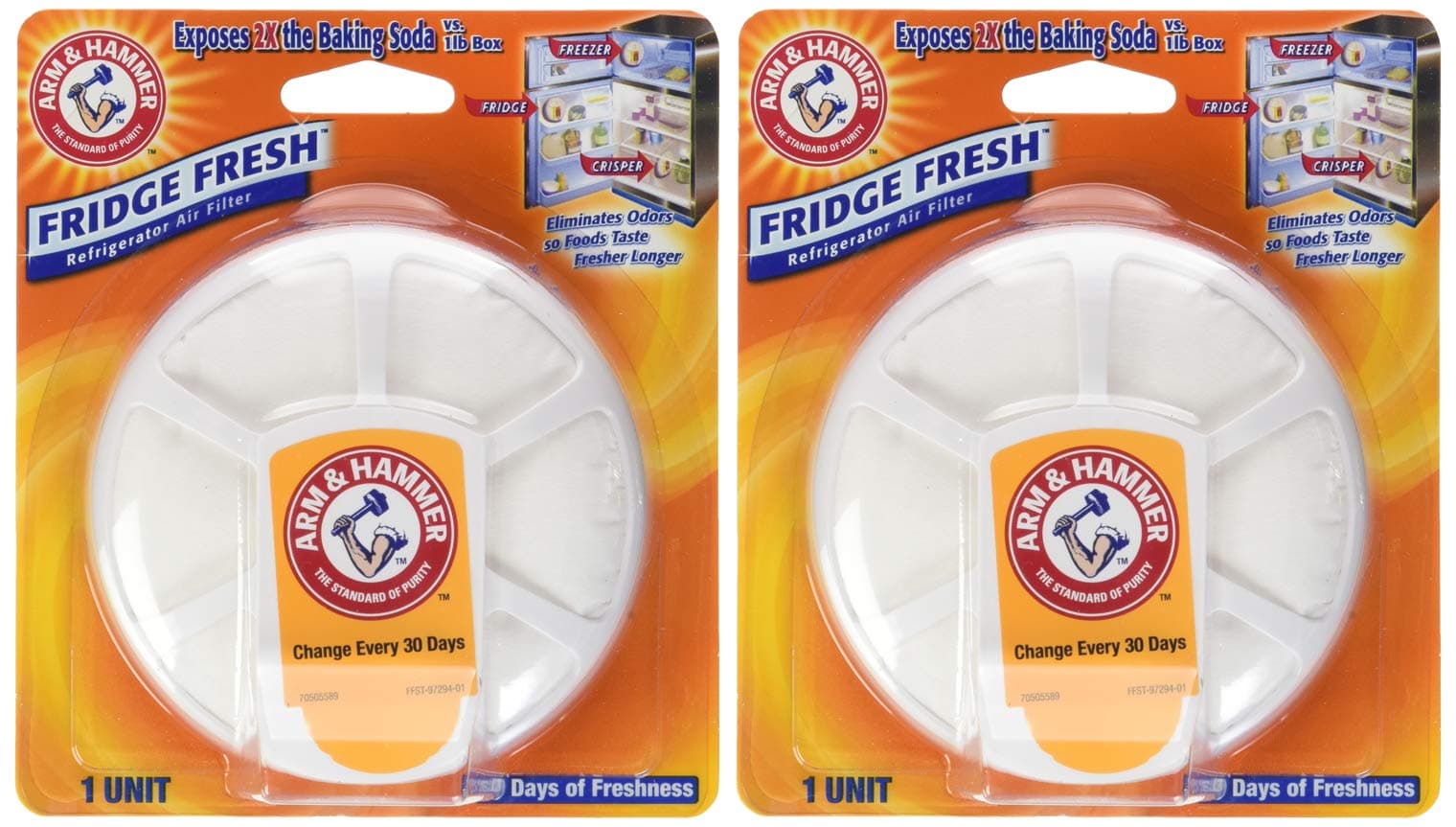 Arm & Hammer Fridge Fresh Refrigerator Air Filter - 2 pk