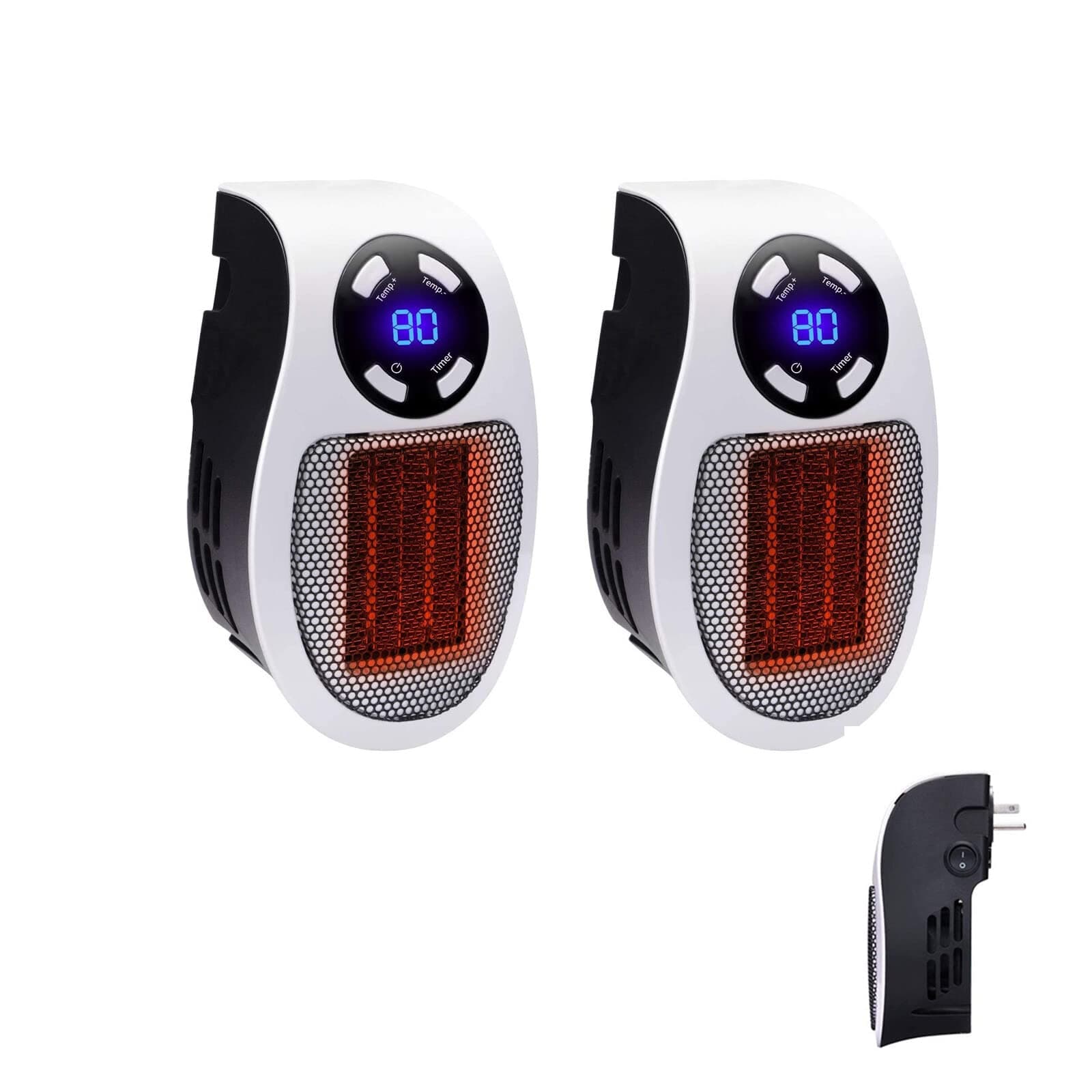 500W alpha heater plug in wall amperheat space heater portable for bathroom and office（2 PCS)