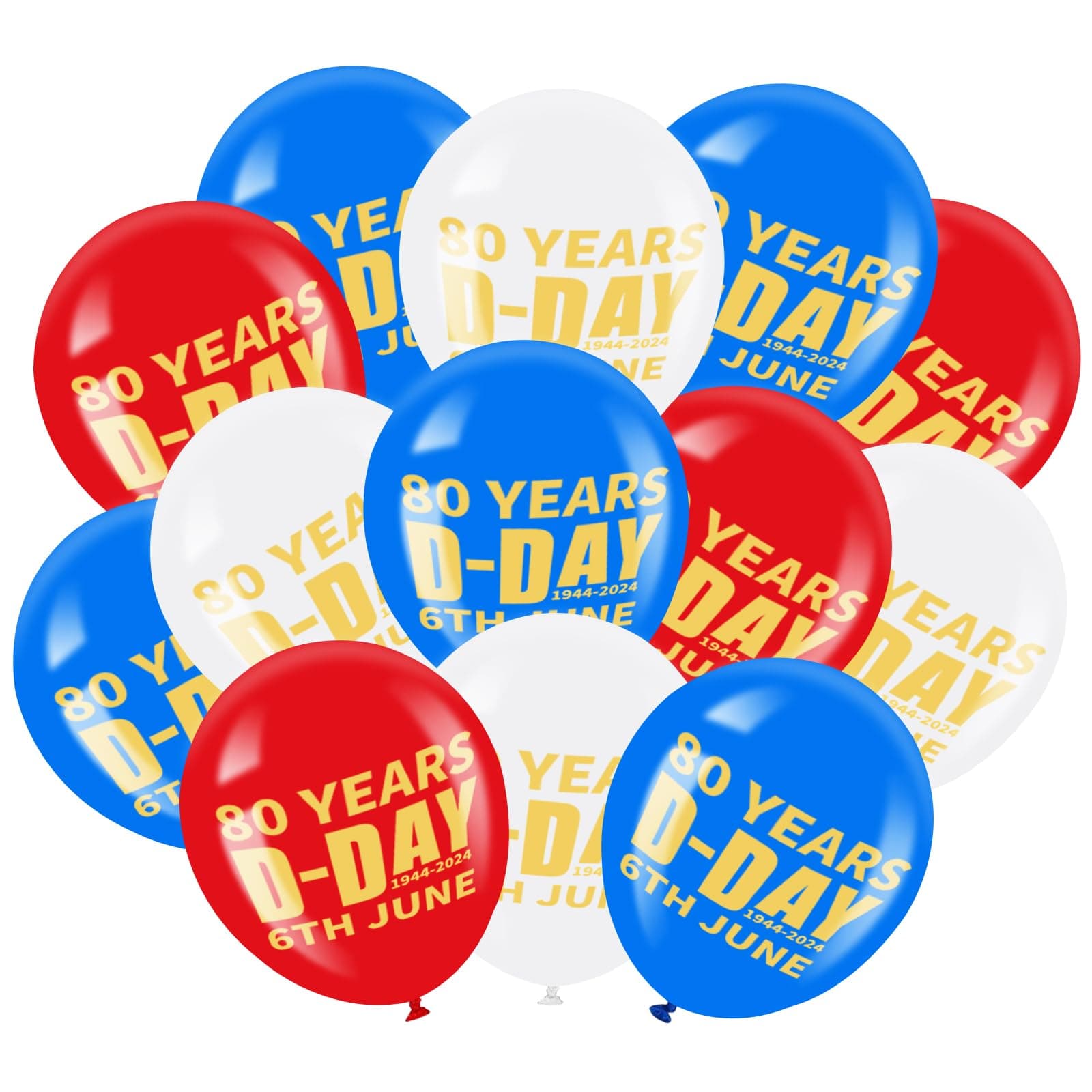sesameless 36pcs D Day 80th Anniversary Decorations Balloons,1977-2024 Normandy Landings Balloons,10inch Balloons D Day Decorations with Three Colors,UK D Day for Soldier Army