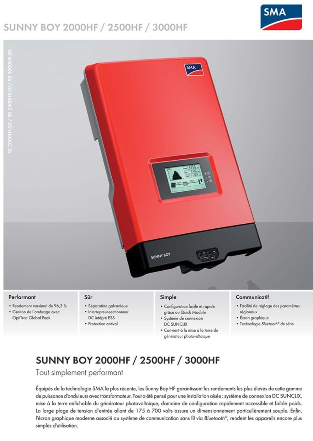SMA Sunny Boy SB 3000HF-US Inverter w/Disconnect