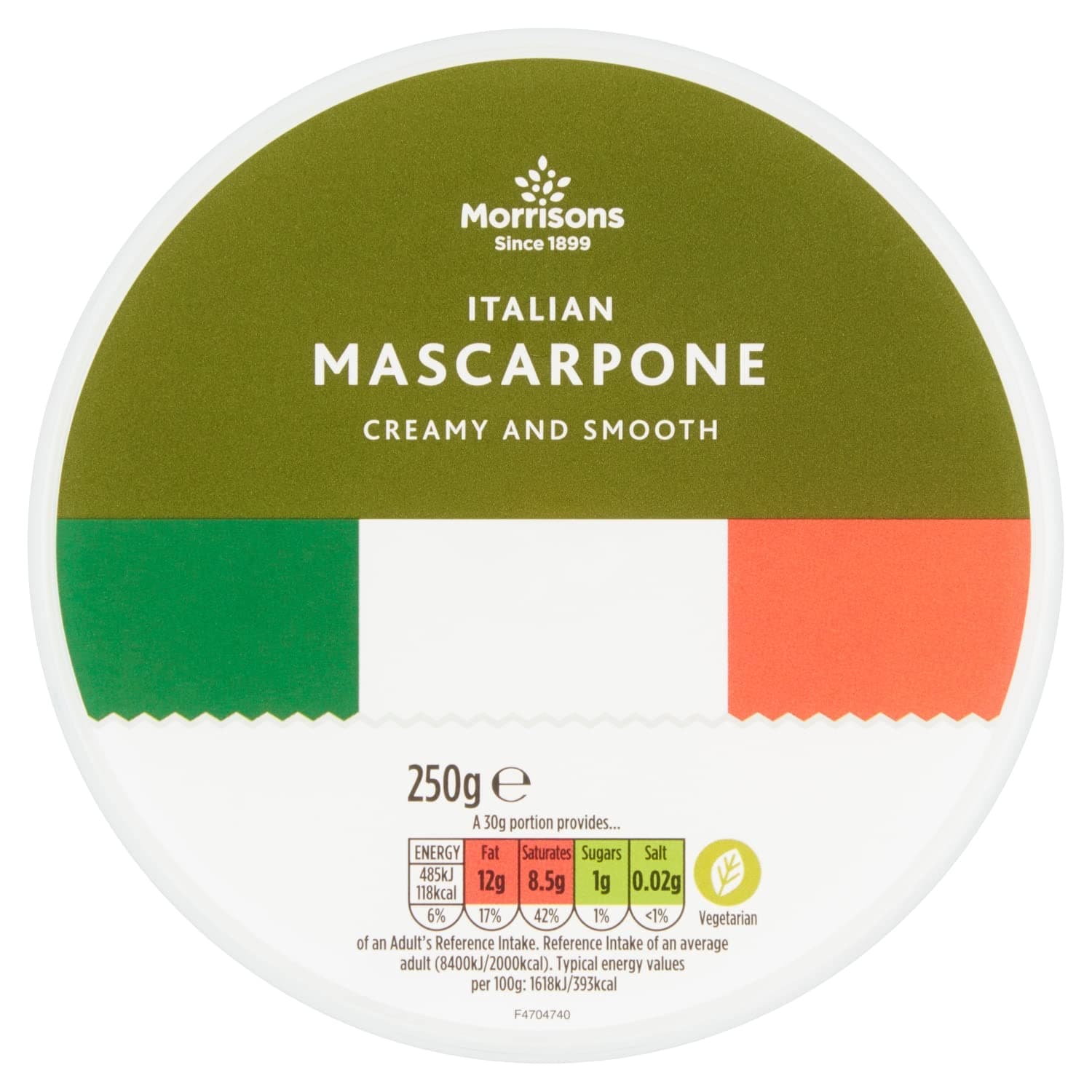 Morrisons Italian Mascarpone Cheese, 250g