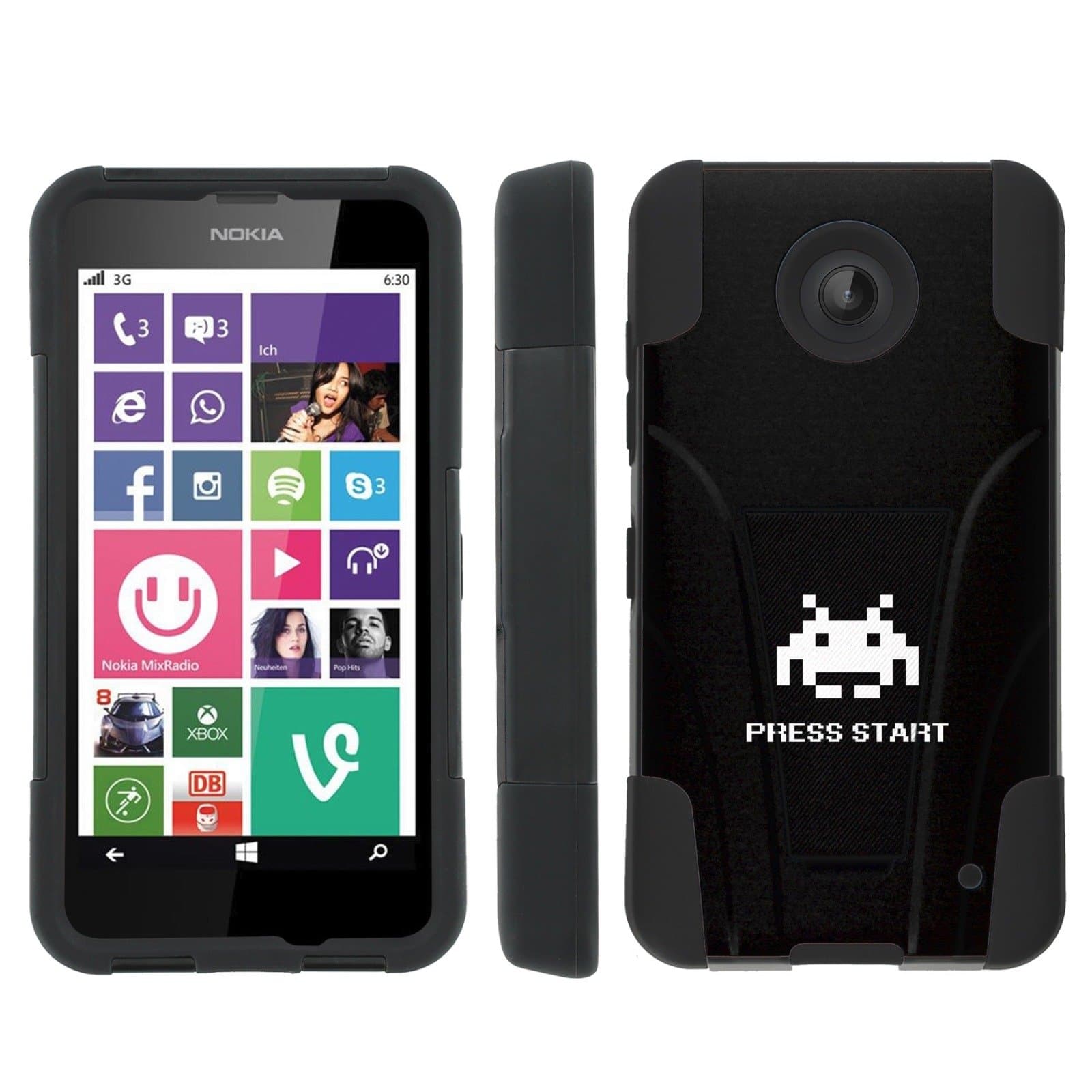 Mobiflare Armor Kick Flip Grip Case for [Nokia Lumia 635] - Invaders