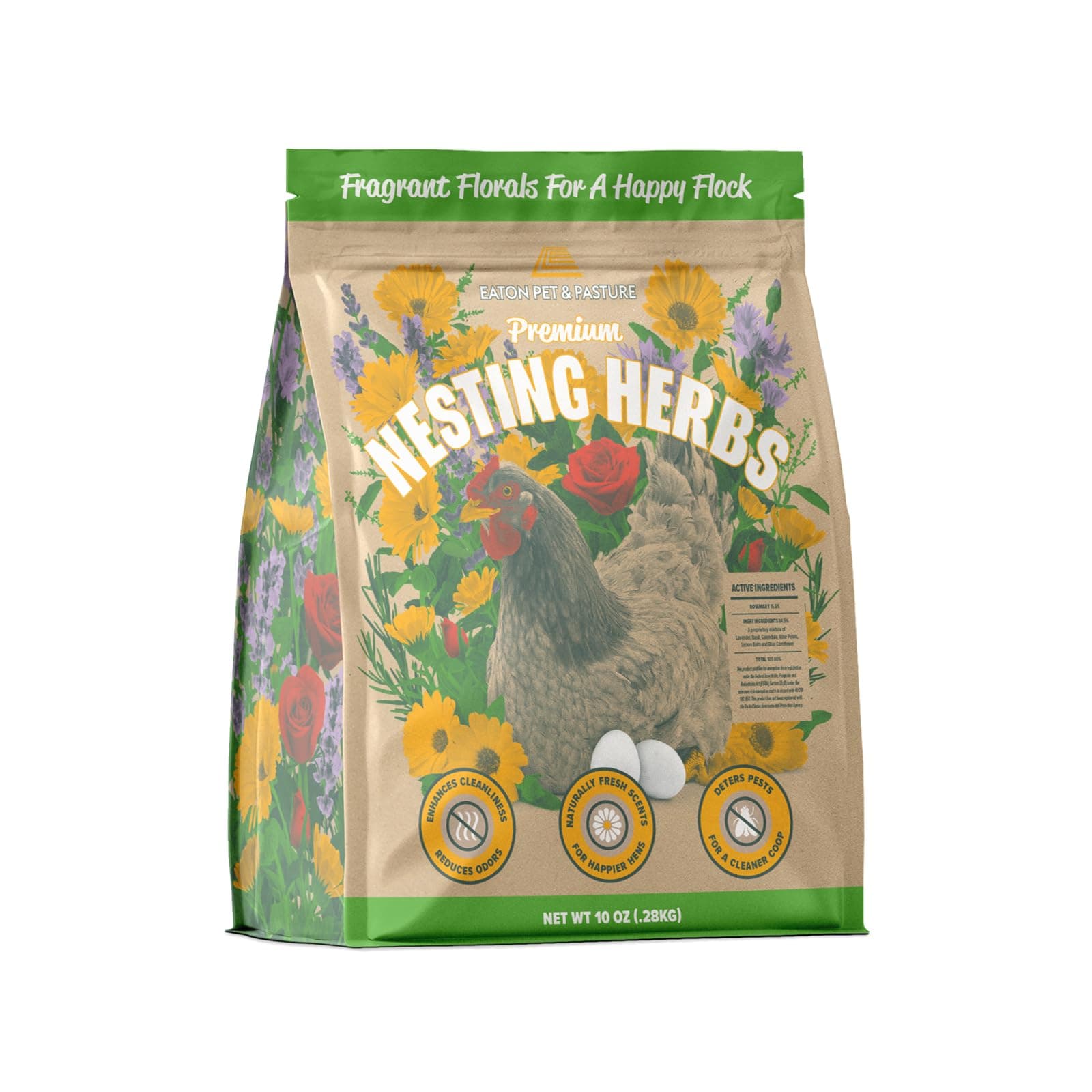 Eaton Pet and PasturePremium Nesting Herbs, Aromatic Blend for Nesting Boxes & Chicken Coop, Natural Refresher & Pest Deterrent