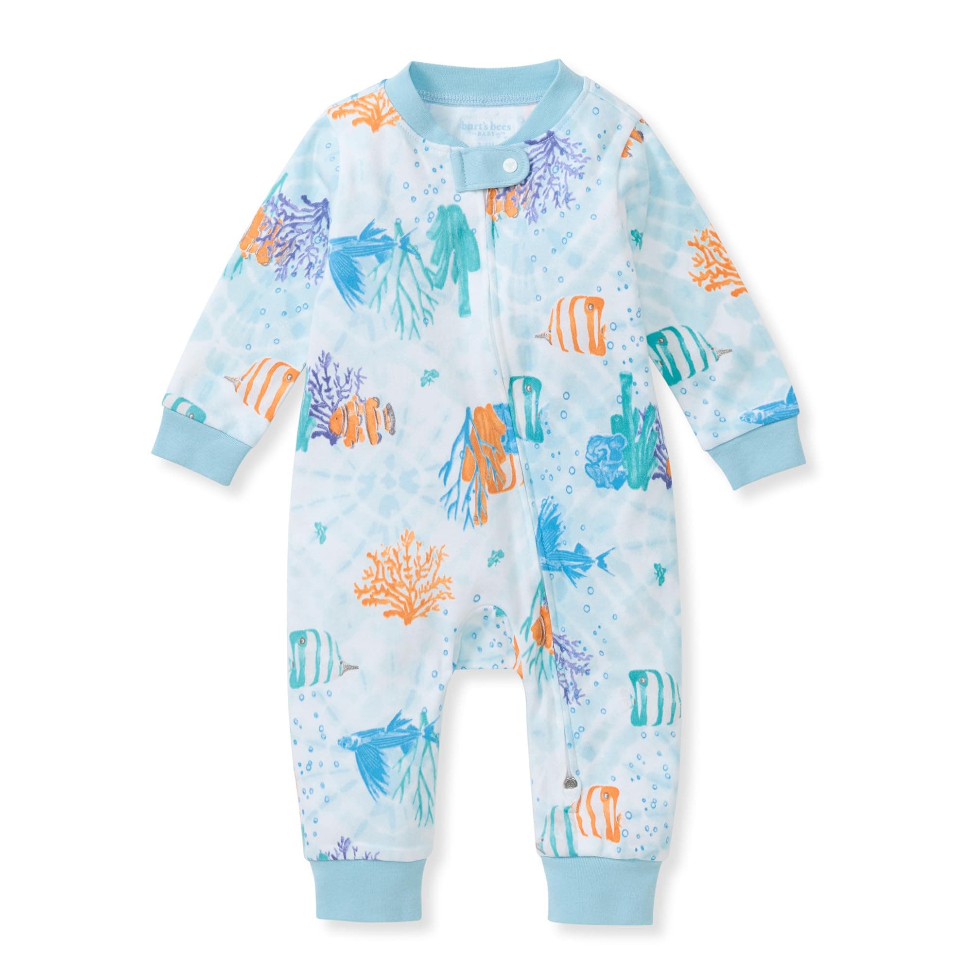 Burt's Bees Baby Baby Boys Sleep and Play Pjs, 100% Organic Cotton One-piece Zip Front Romper Jumpsuit Pajamas