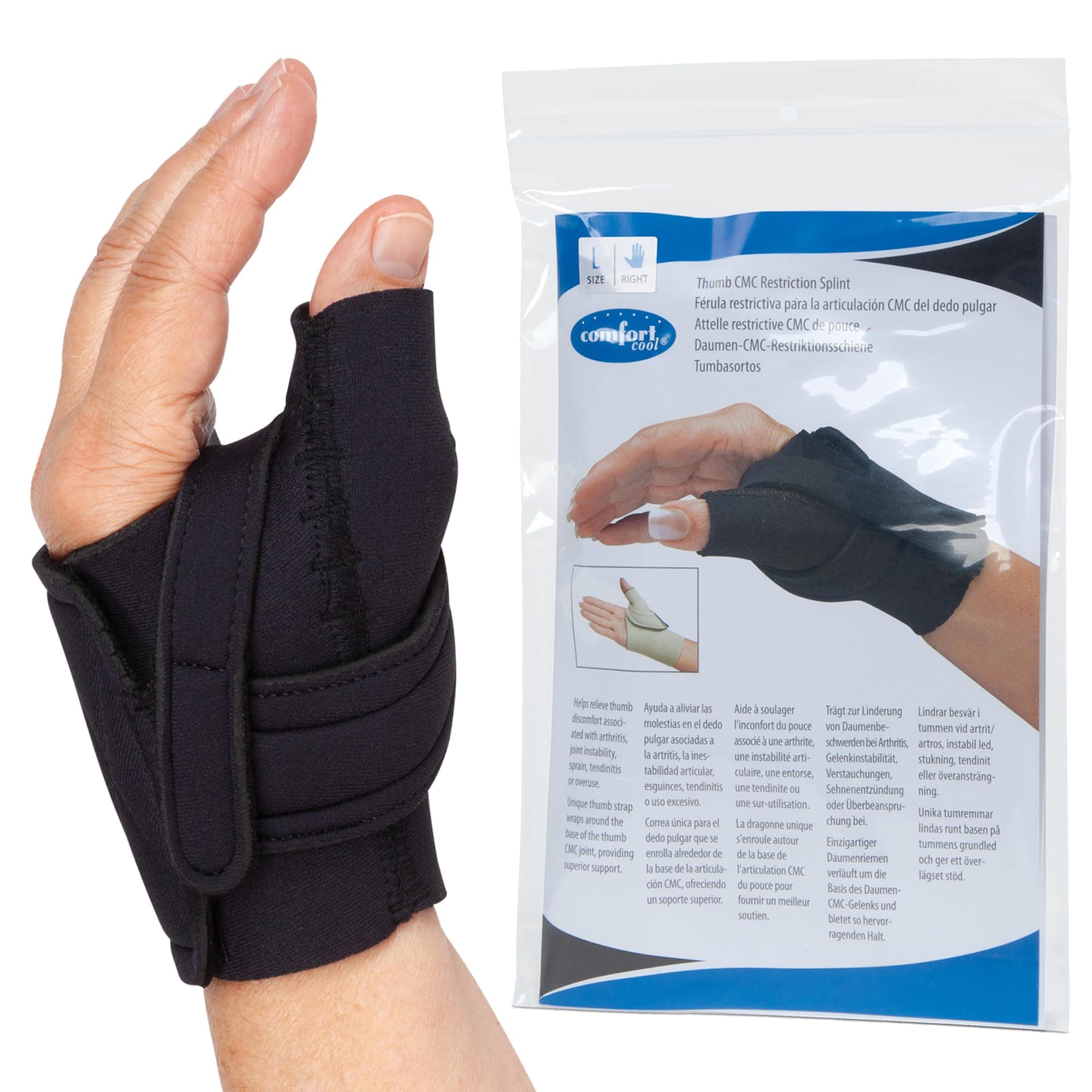 North Coast Medical Comfort Cool Thumb CMC Restriction Splint - Right, Large - Model NC79567 - Each by North Coast Medical [並行輸入品]