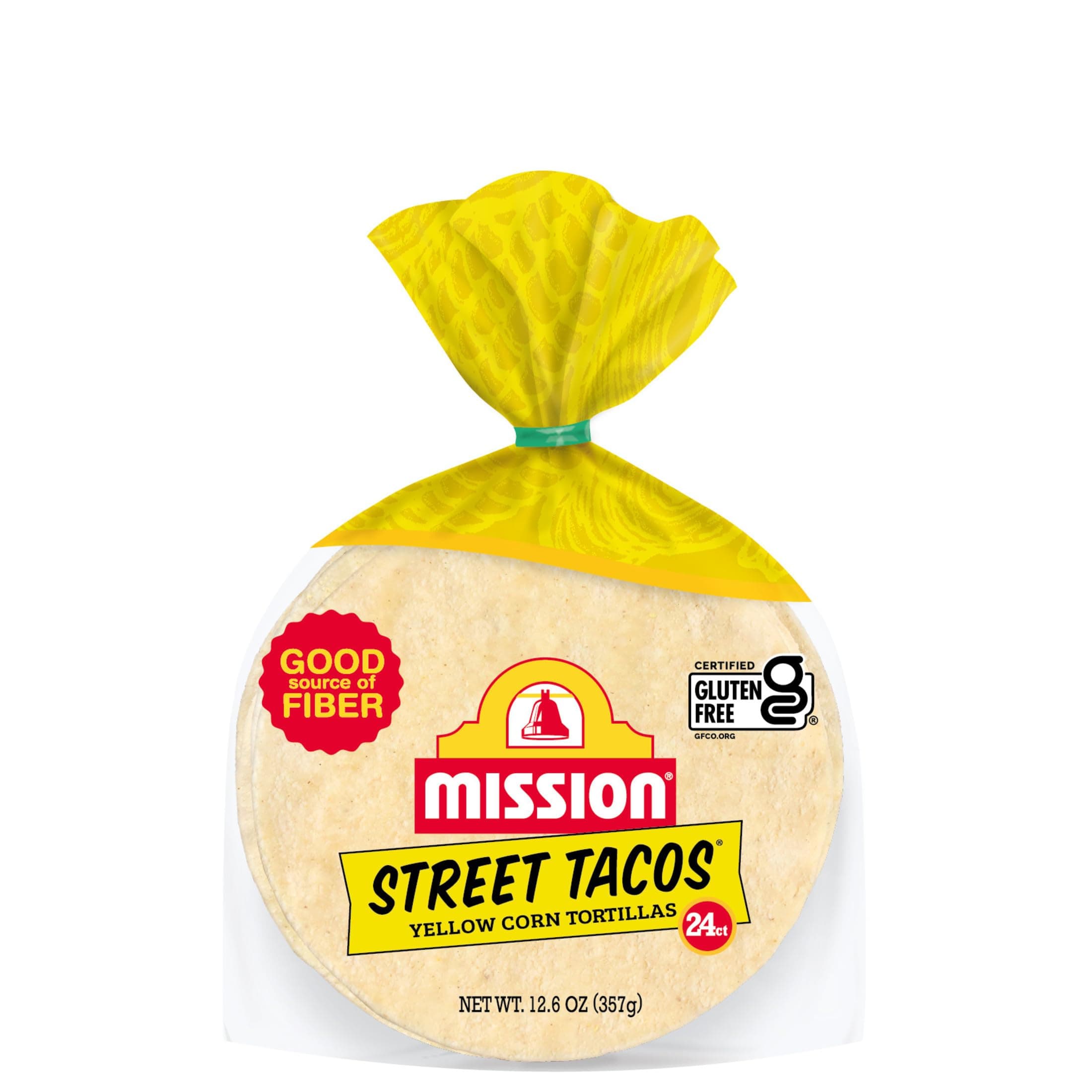 Mission Yellow Street Tacos Corn Tortillas, Mini Soft Taco Size, 24 Count