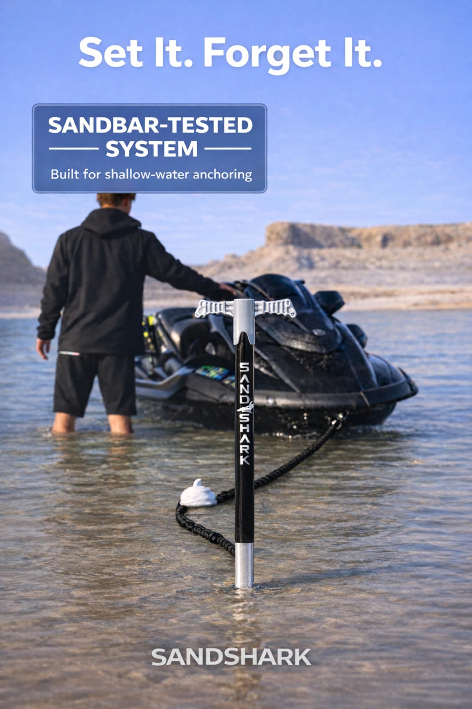 SAND SHARK SANDSHARKANCHOR.COM S 7-14ft Premium Anchor Bungee Dock Line. Boat Accessories Bungee Anchor Line Absorbs Shock to Anchors Docks w/Stainless Steel Clip. Designed for S Anchor.