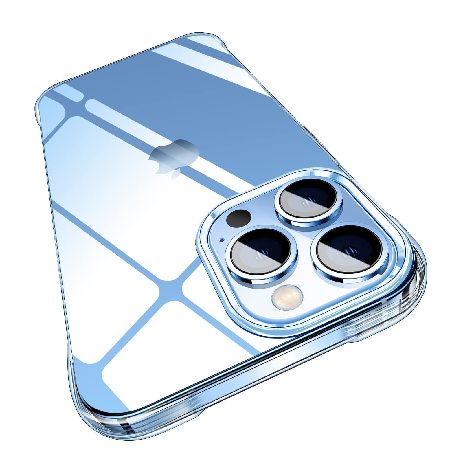 Elando Crystal Clear Case Compatible with iPhone 13 Pro Case, Non-Yellowing Shockproof Protective Case, Military Grade Drop Protection Slim Thin Phone Case with Shock Reducing Airbags