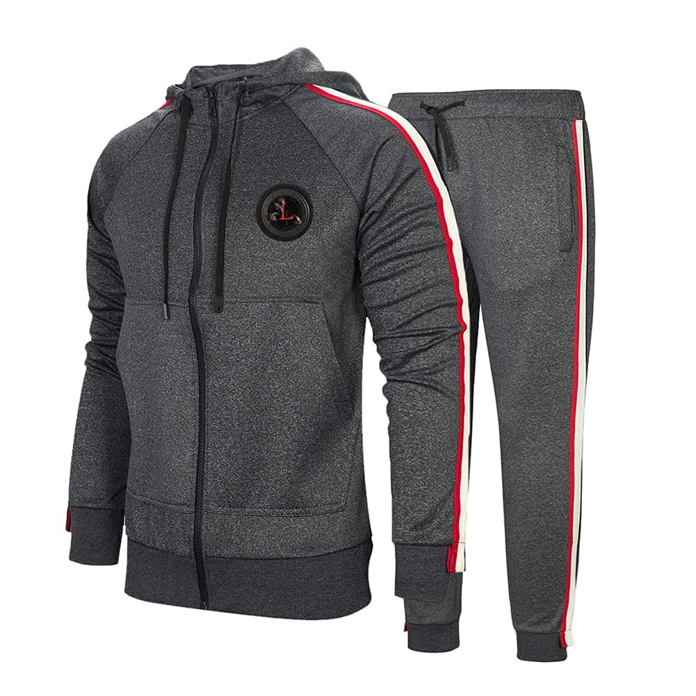 Mens Tracksuit Set Hoodie Top Jogging Bottoms Casual Full Zip Joggers Sports Sweatsuit with Pockets