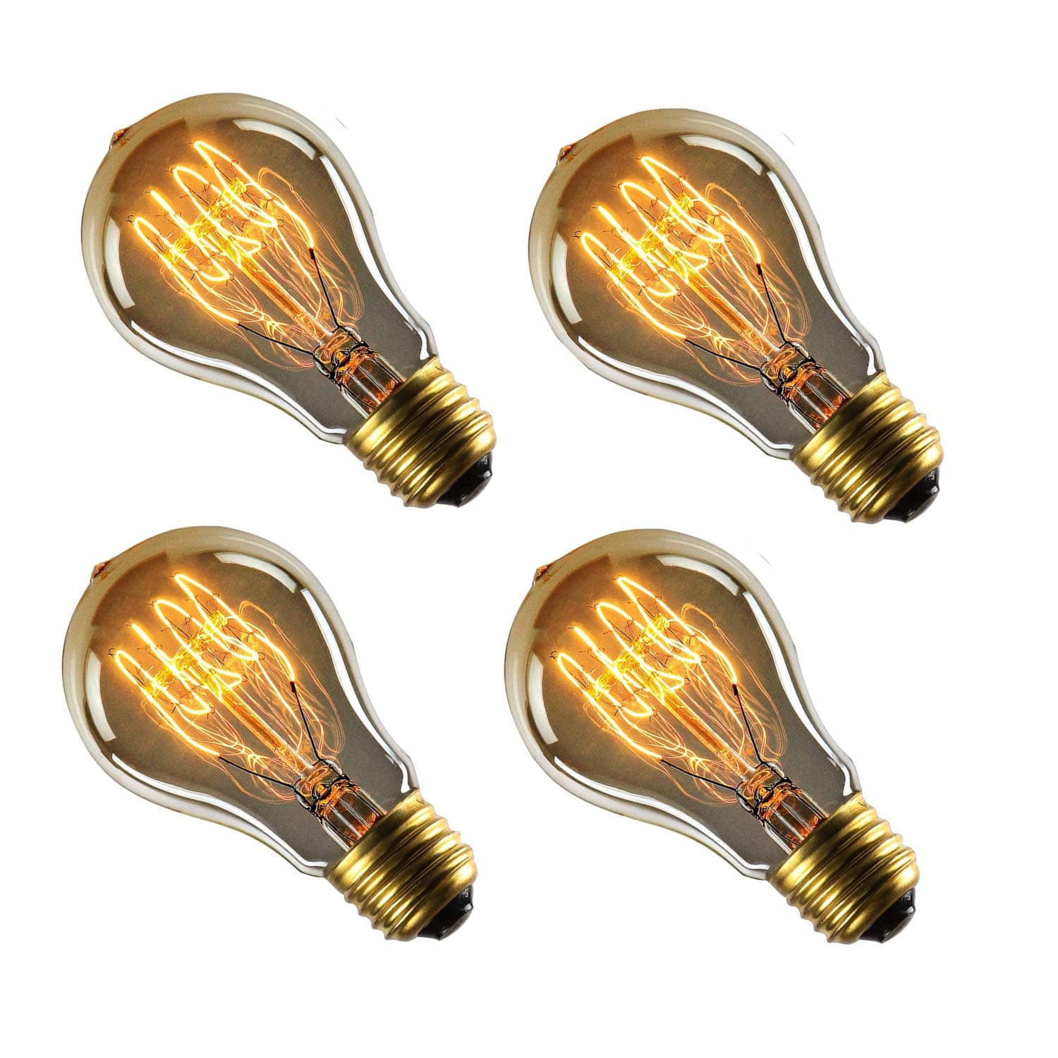MALI Sister-A Vintage Light Bulbs Filament Light Bulbs Edison Bulbs - A19 E27 40W Pack of 4