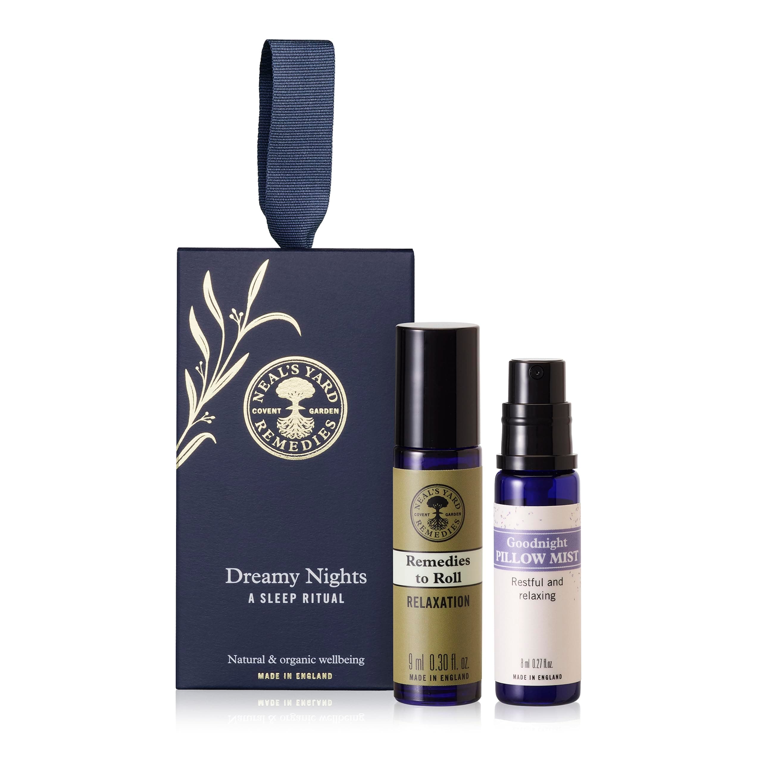 Neal's Yard Remedies Dreamy Nights A Sleep Ritual, Gift Set With Pillow Spray & Essential Oil Roll On Infused With Lavendar, Vegan & Cruelty-Free